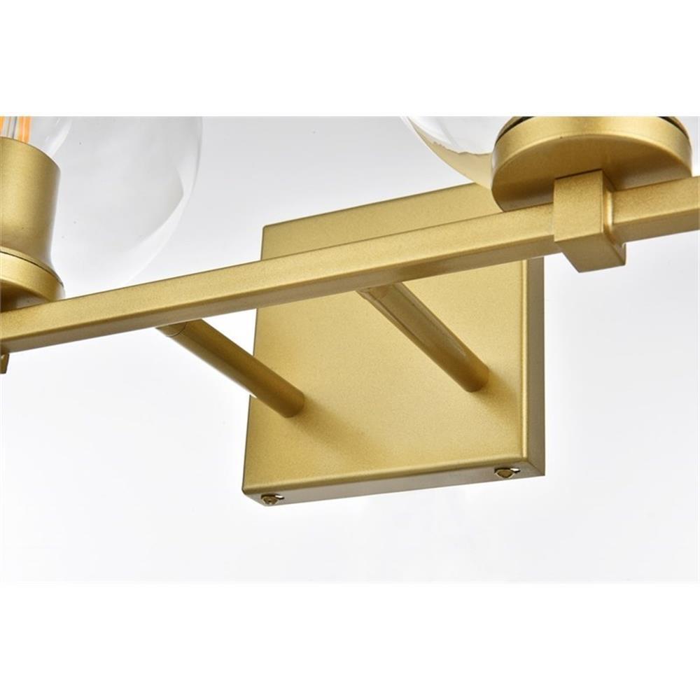 Living District Juelz 4-Light Iron & Glass Bath Sconce in Brass/Clear