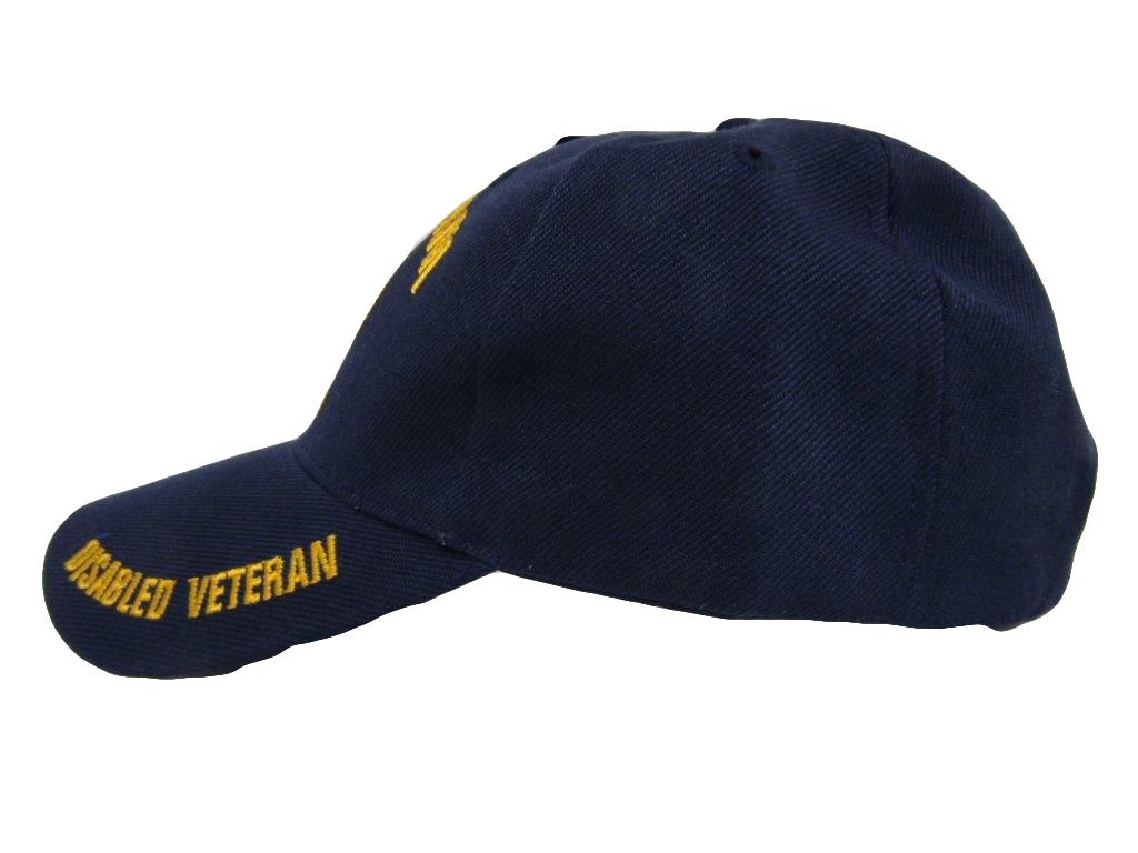 U.S. NAVY DISABLED VETERAN PROUDLY SERVED Military Ball Cap - BLUE