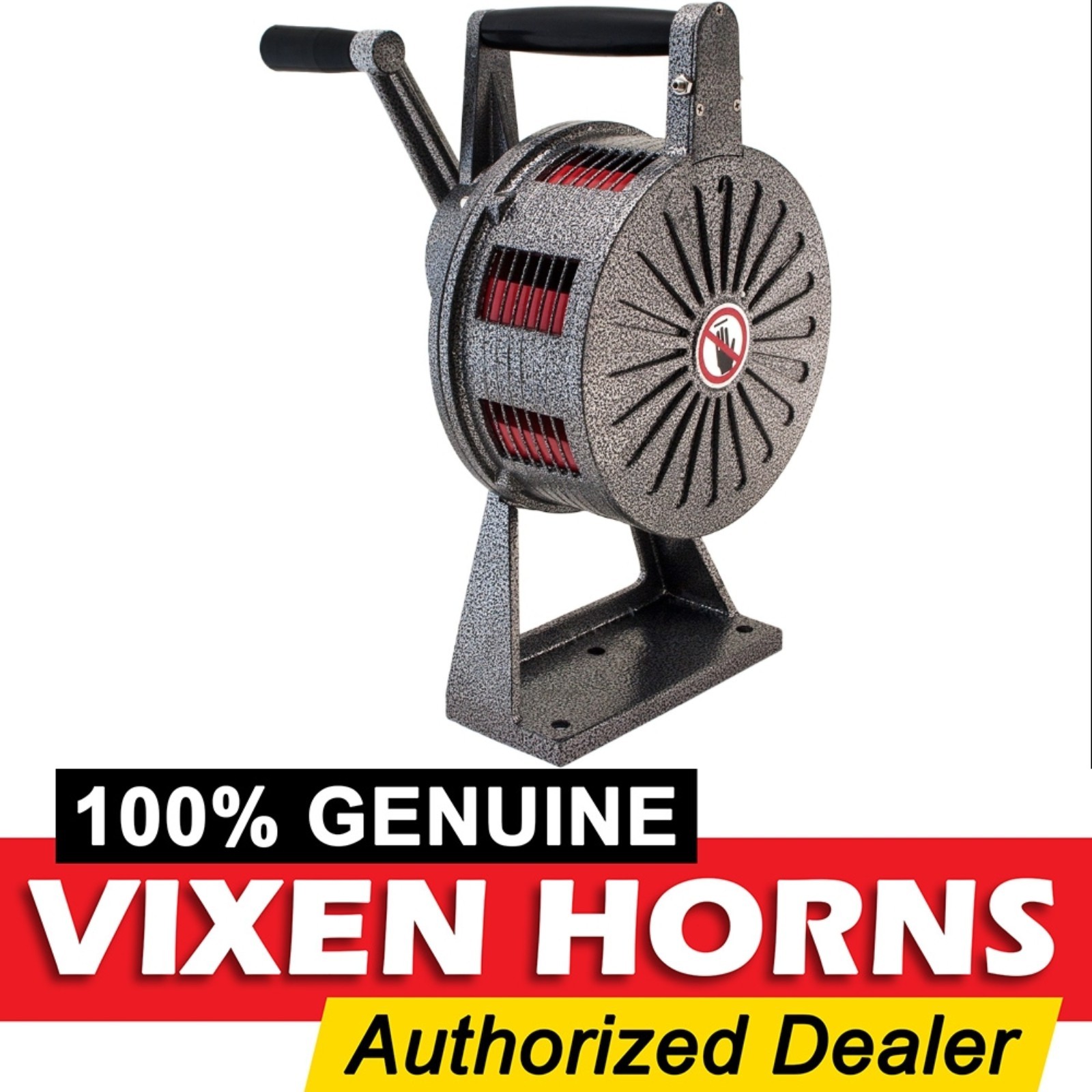 BASE MOUNT LOUD HAND CRANK MANUAL OPERATED AIR RAID ALARM METAL PORTABLE SIREN