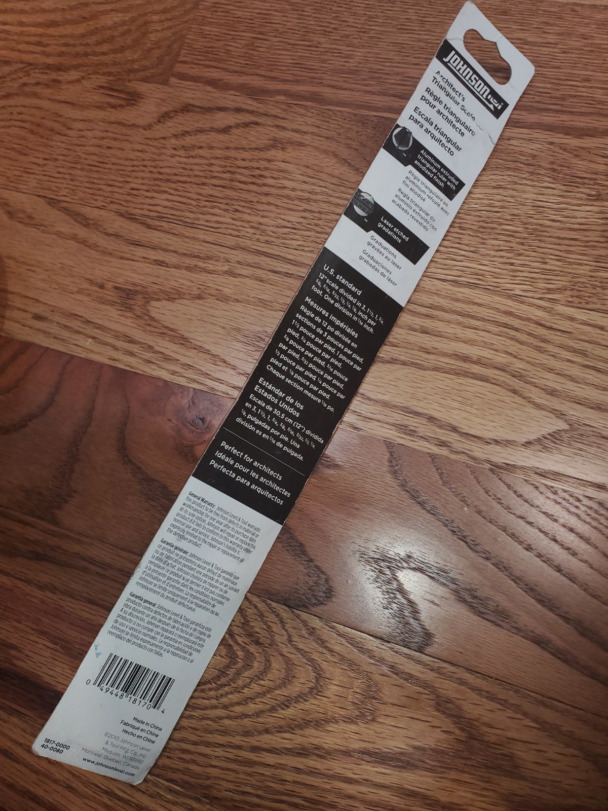 Johnson Level Triangular Architect Scale 1817-0000 NEW ruler 40-0080