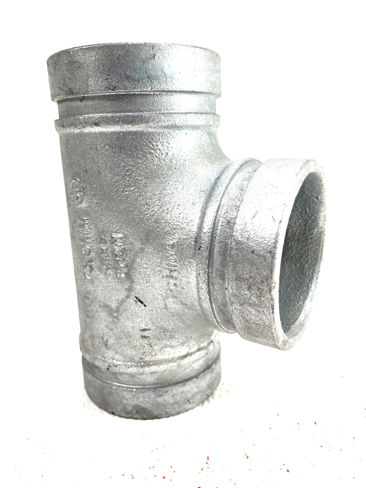 SPF Style ST-1 Straight Tee 2-1/2" Galvanized Grooved End IPS Pipe Size Fitting