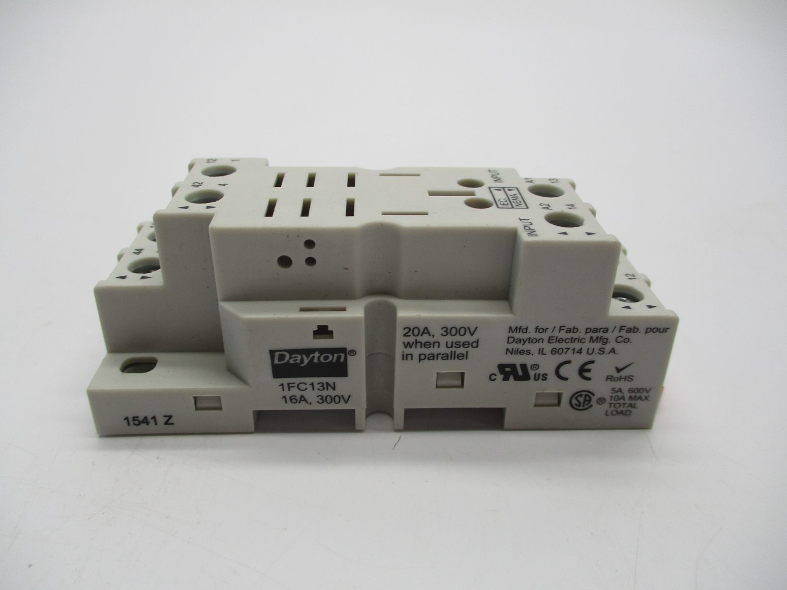 DAYTON 1FC13N RELAY BASE NSNP