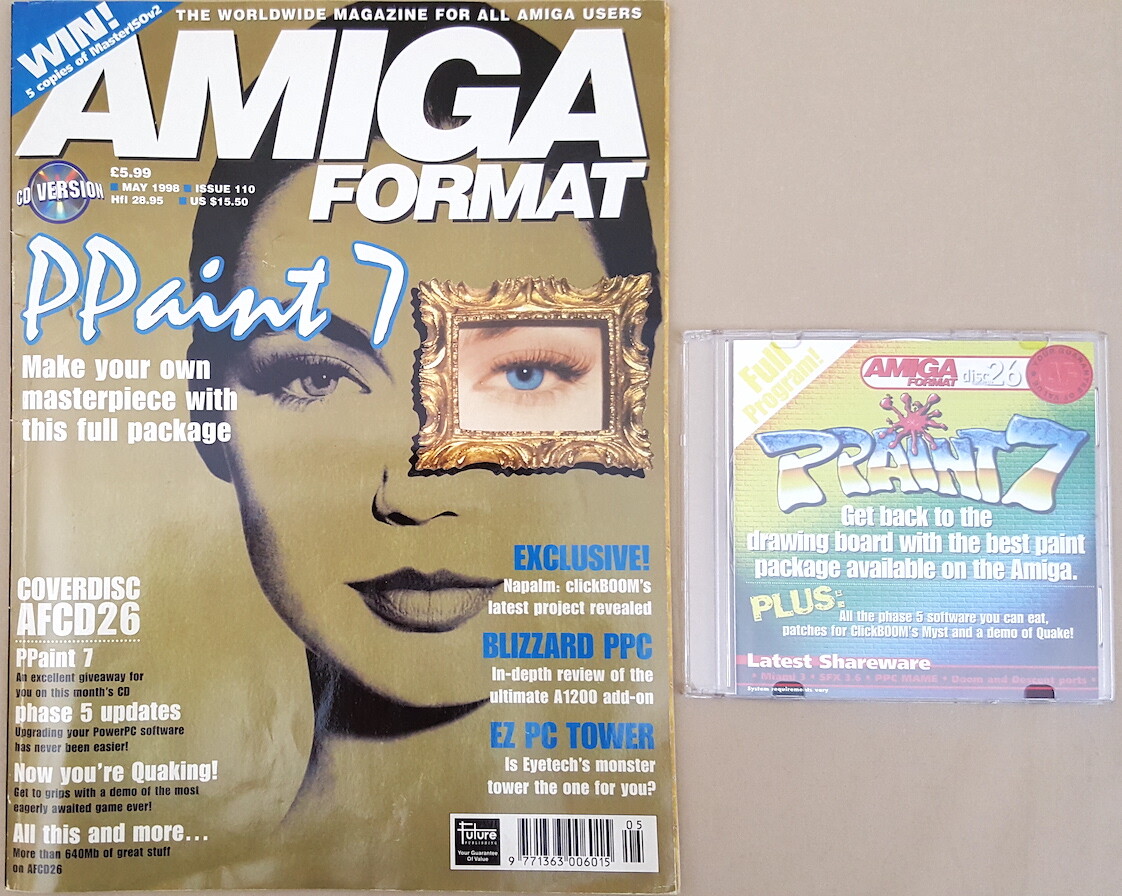 Amiga Format Magazine w/CD ©May1998 PPaint 7 Boscar C.A.N.E. DOOM Phase 5 +MORE