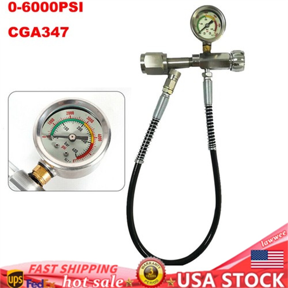 CGA347 Fill Station Kit PCP SCBA Charging Refill Adapter with Hose HPA