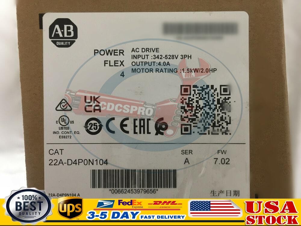 Allen-Bradley 22A-D4P0N104 POWERFLEX AB 22A D4P0N104 US Free Tax