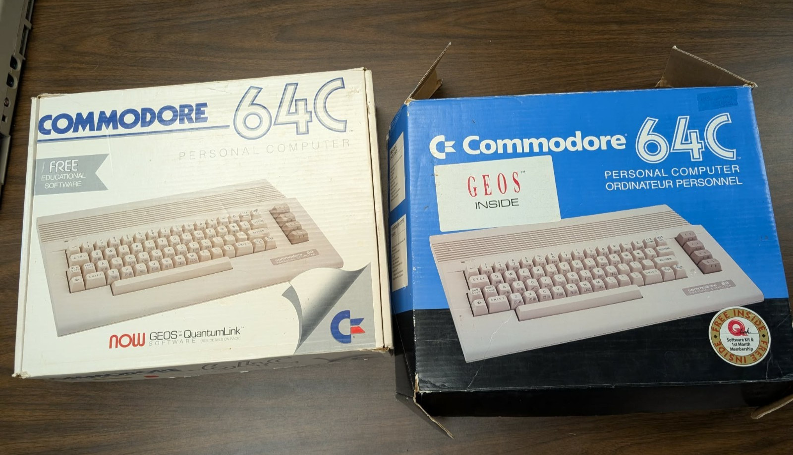 Lot 2 Commodore 64 C C64 Computer Consoles w/Boxes 1 Works 1 Broken No Accessory