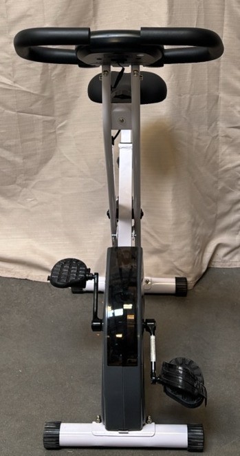 Marcy Foldable Upright Exercise Bike | NS-652 Stationary Compact White Bicycle