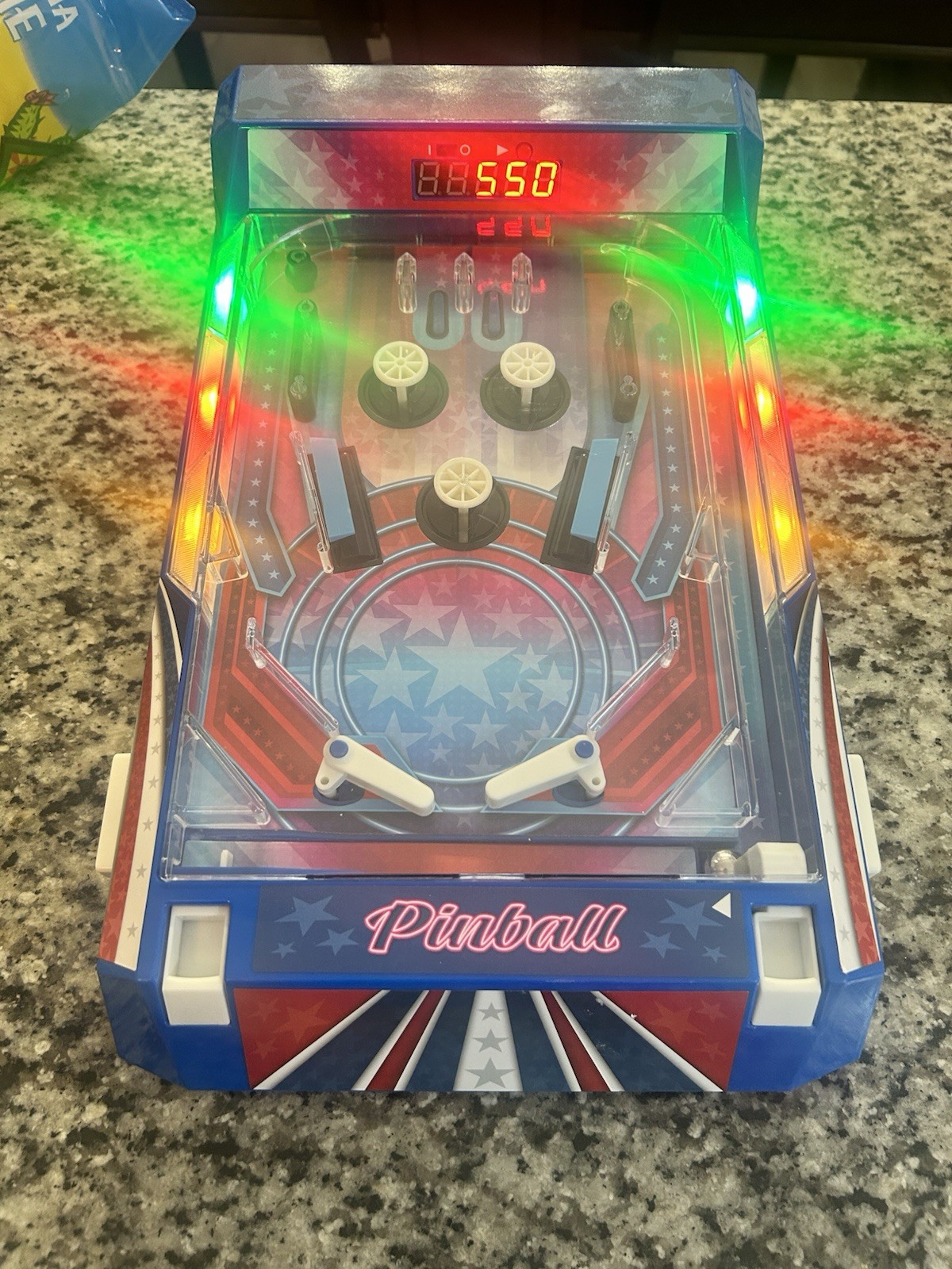 Tabletop Retro Pinball Game with Vibrating Bumpers - Electronic Fun for Home