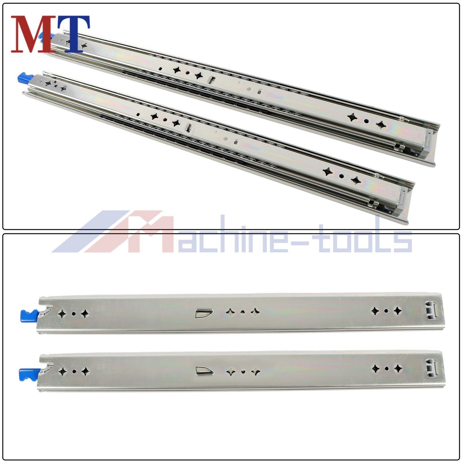 22" Drawer Slides With Locking Mechanism 250lb Full Extension Tool Box