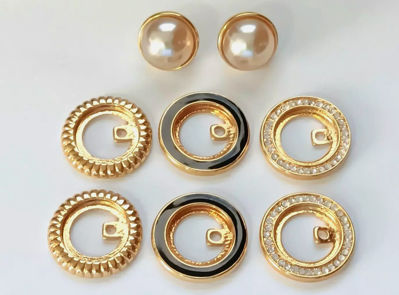 NEW KJL Kenneth J Lane 3 in 1 Faux Pearl & Rhinestone Stud Pierced Earrings