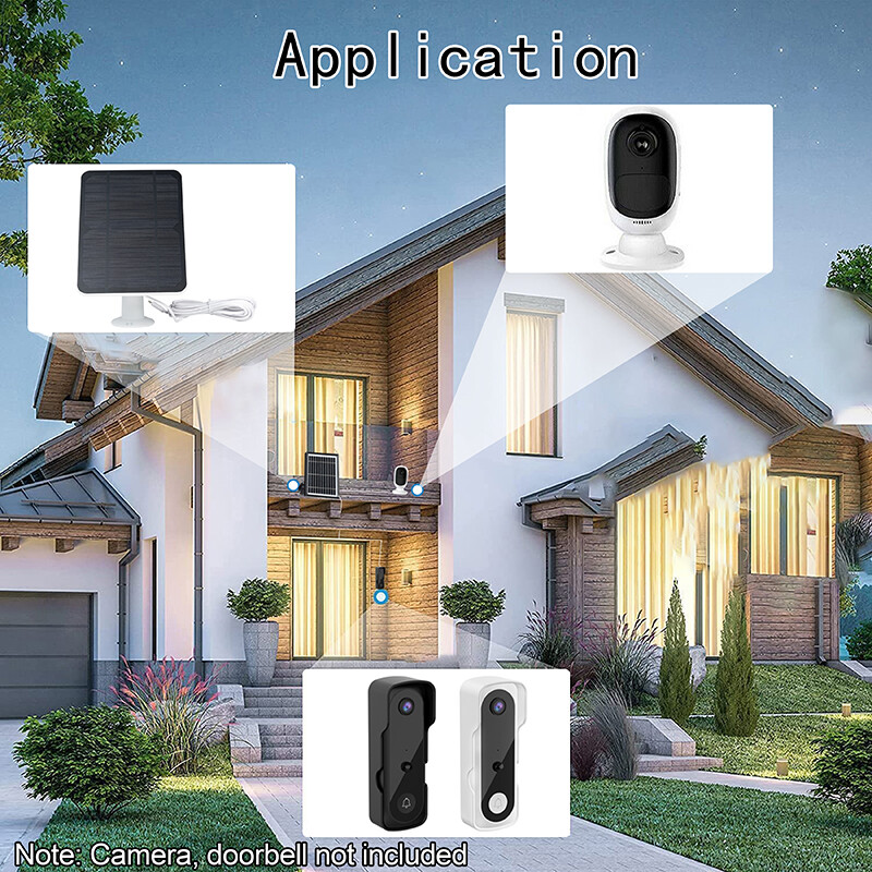 Solar Panel for Ring Spotlight Stick Up Camera Plus Security Cam Battery Charger