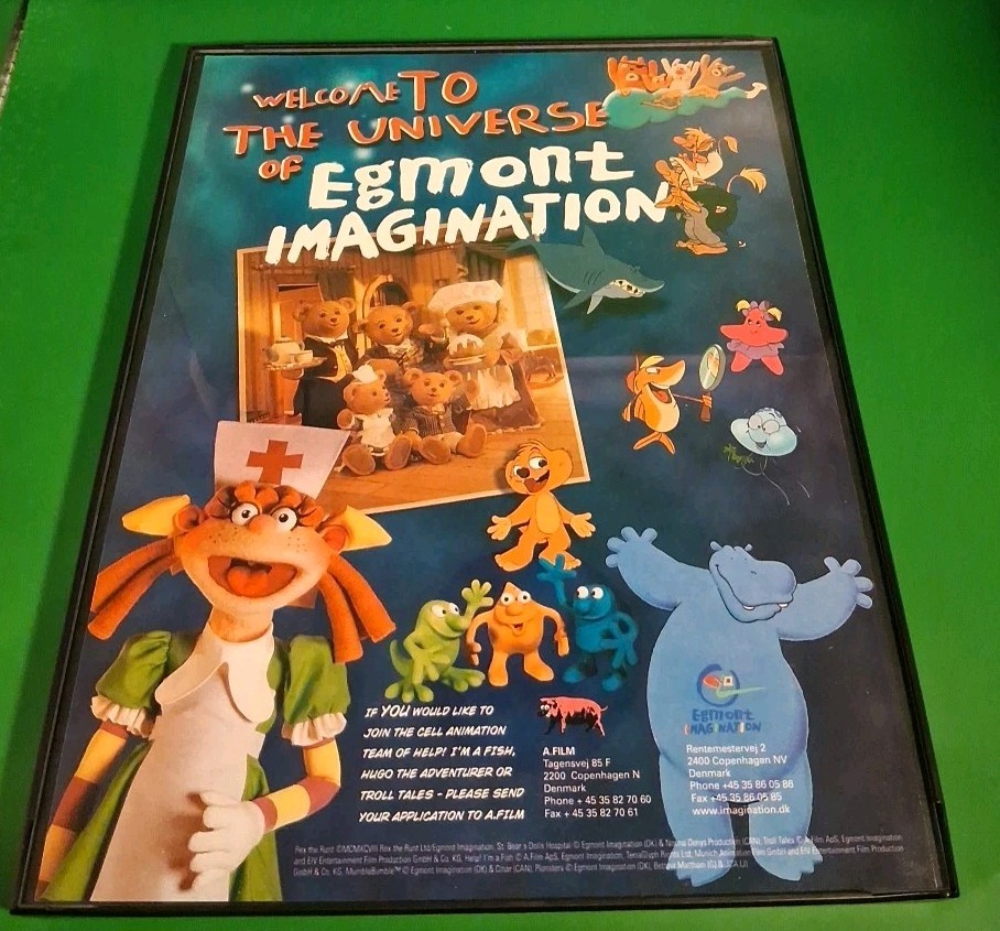 Egmont Imagination Denmark Animation Framed Print Ad 1999 8.5x11