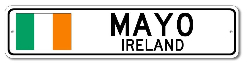 Mayo Ireland Flag Street Sign Metal Novelty Bar Pub Wall Decor 4x18in