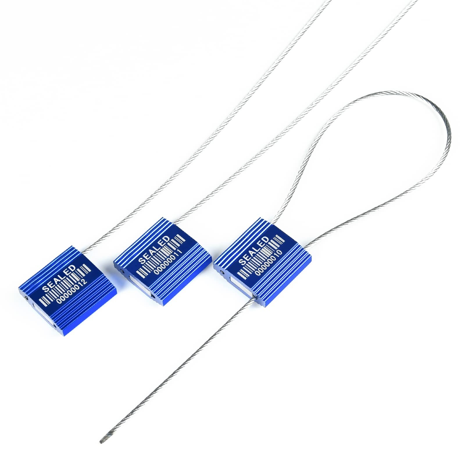 LeadSeals 50 Blue High Security Cable Seals With Barcode - Pull Tight Numbere...