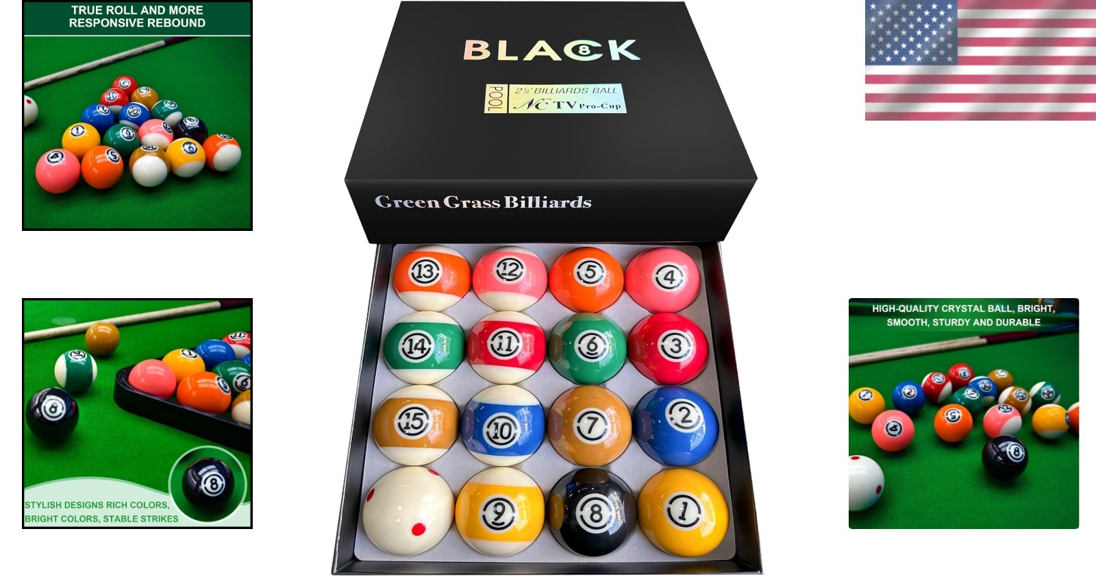 High-Performance 16-Piece Billiard Balls - Regulation Size & Quality Assured