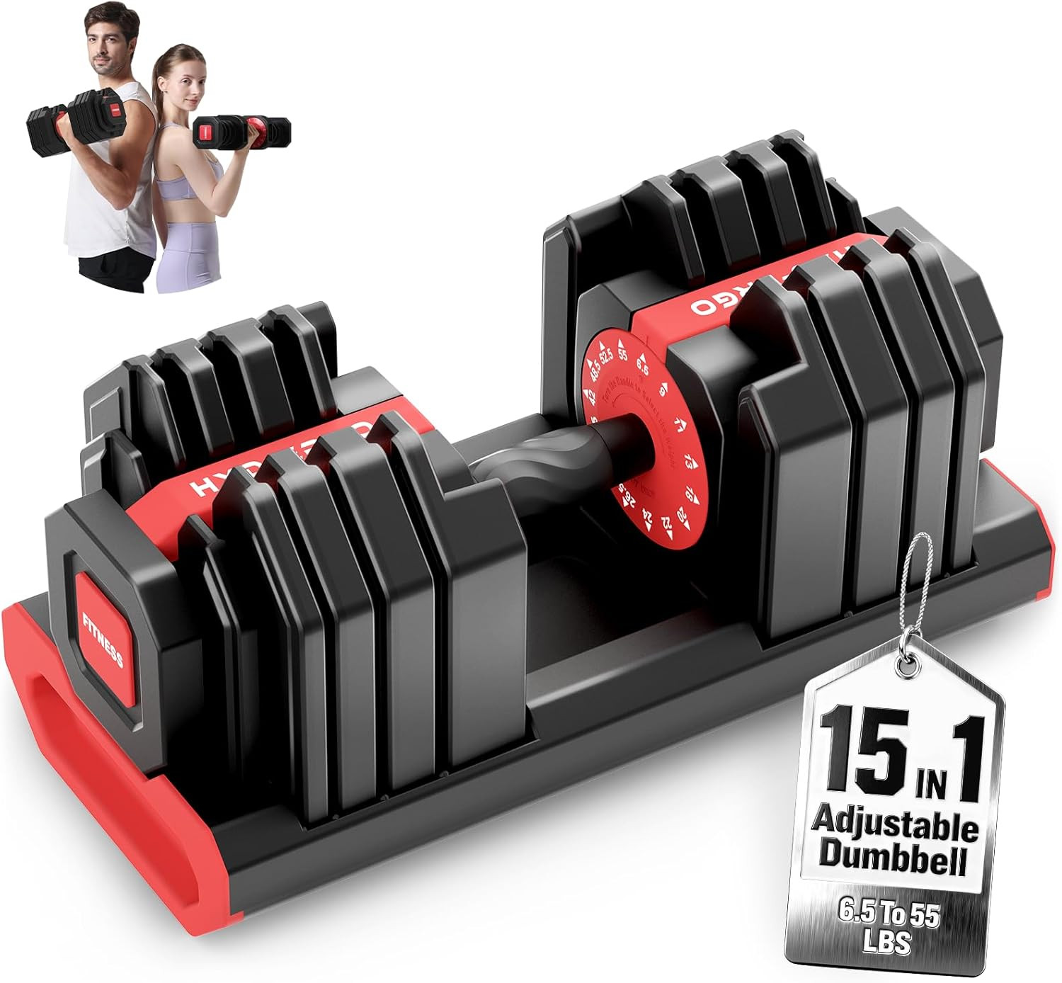 15 In 1 Adjustable Dumbbell Weight 1-Second Quick Change Weights 55/110 LBS NEW
