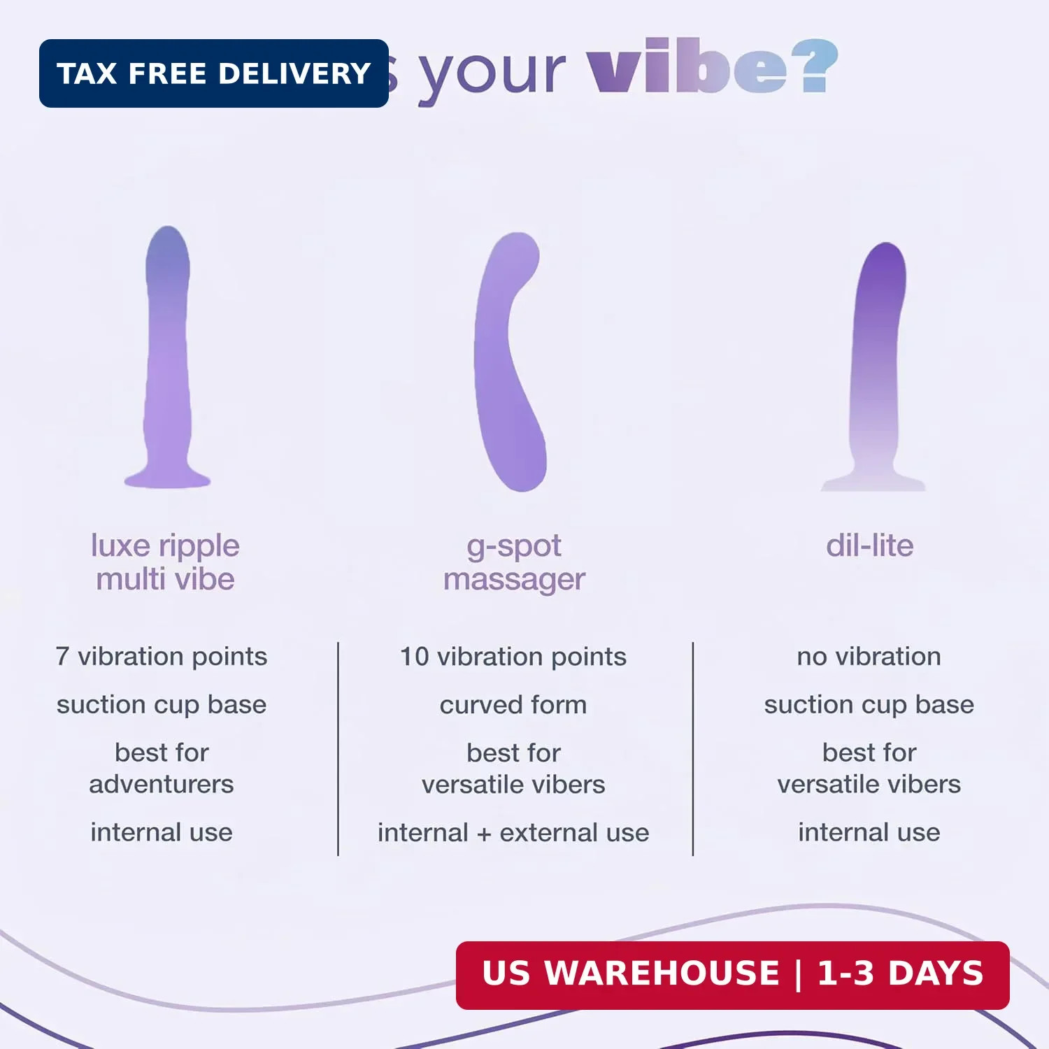 Dil-lite Internal Stimulator, Flexible and Non-Vibrating Dildo with Suct