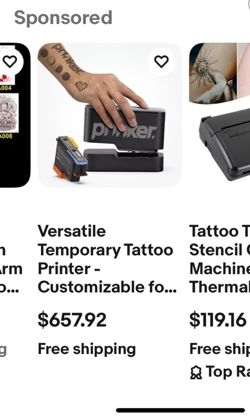 New Prinker M Black 3-D Custom Temporary Tattoo Device Printer Sealed Box