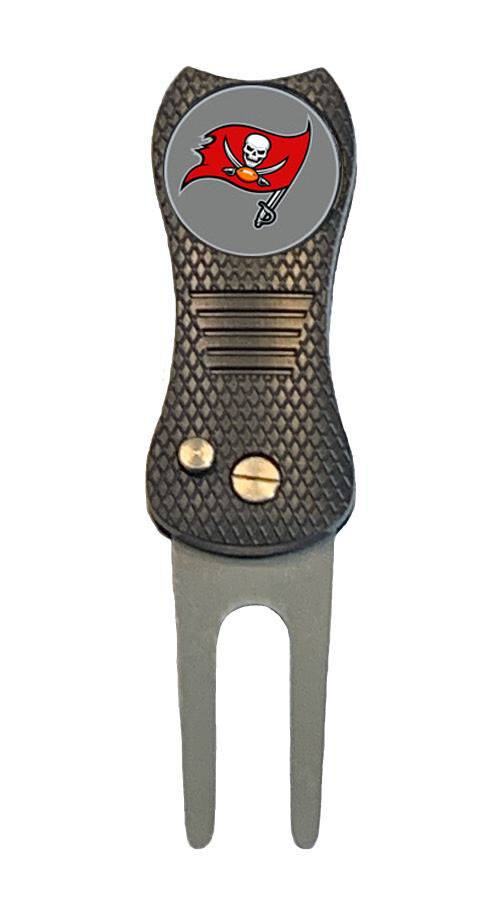 Tampa Bay Buccaneers Golf Ball Marker with Premium Switchblade Divot Tool