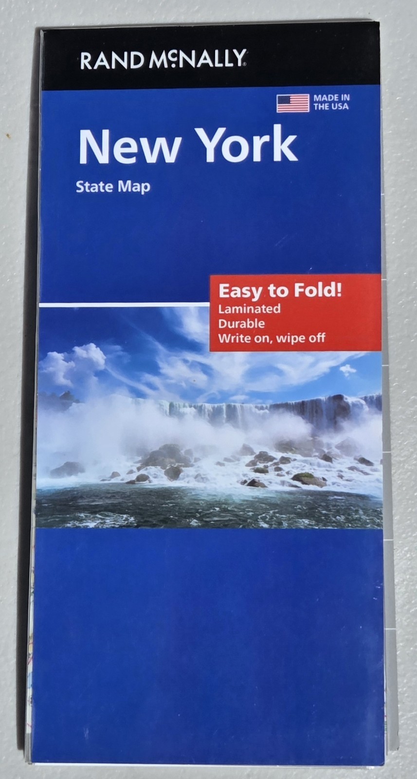 New York State, Easy-to-Fold, Laminated State Map, by Rand McNally, Laminated