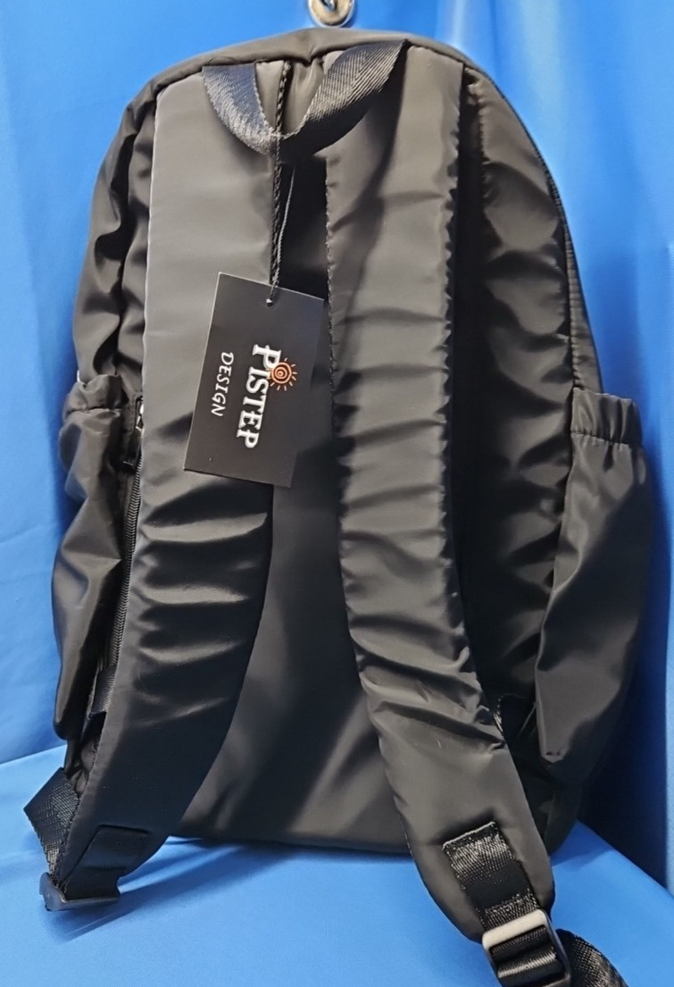 Pistep Design Black Computer Backpack Many Pockets Adjustable