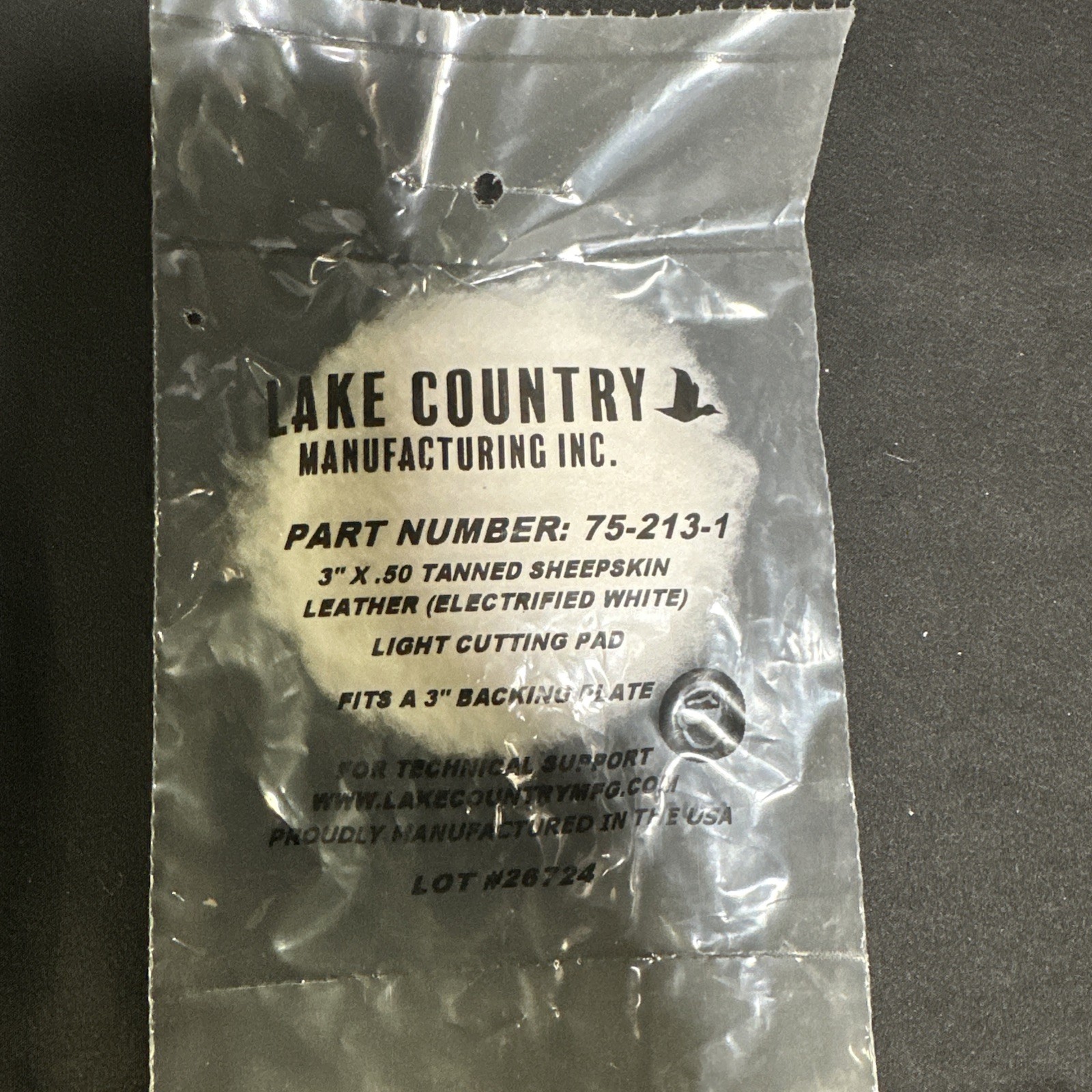 Lake Country 3” Sheepskin Light Cutting Pad