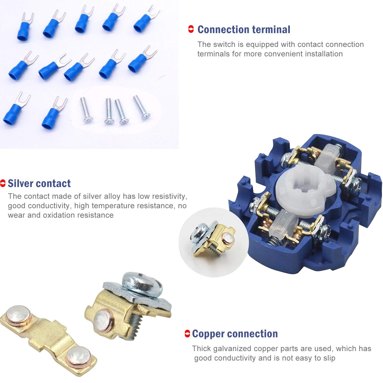 20A 550V 5 Position Universal Latching Rotary Changeover Switch 12 Terminals