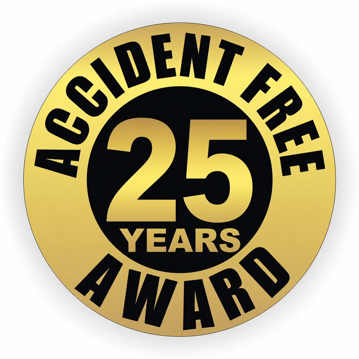3pcs Accident Free 25 Years Hard Hat Decals / Helmet Stickers Safety Award