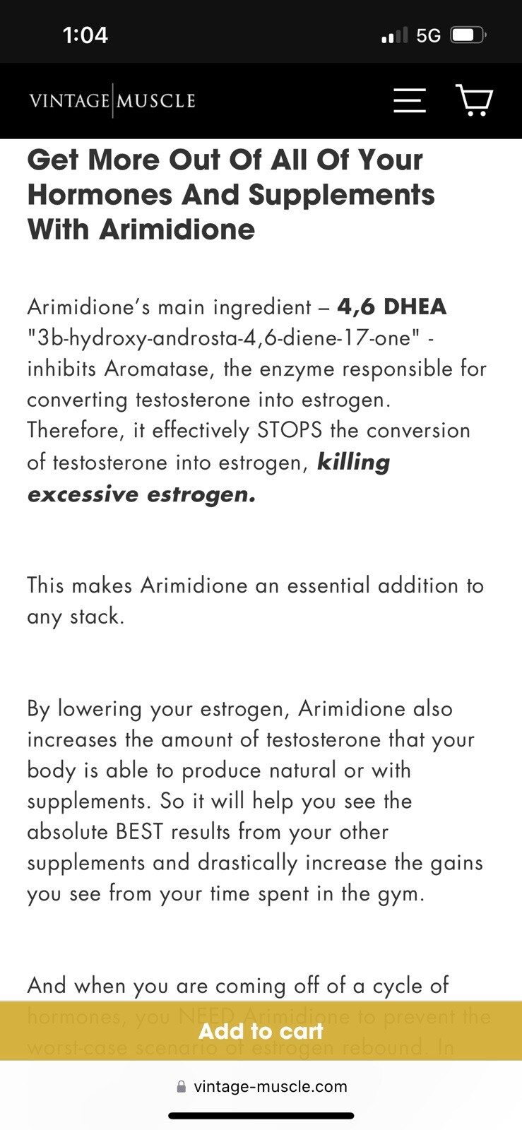 Post CycleTherapy Vial 🧪 Test Optimizer Aromatase Inhibitor By Vintage Muscle💪