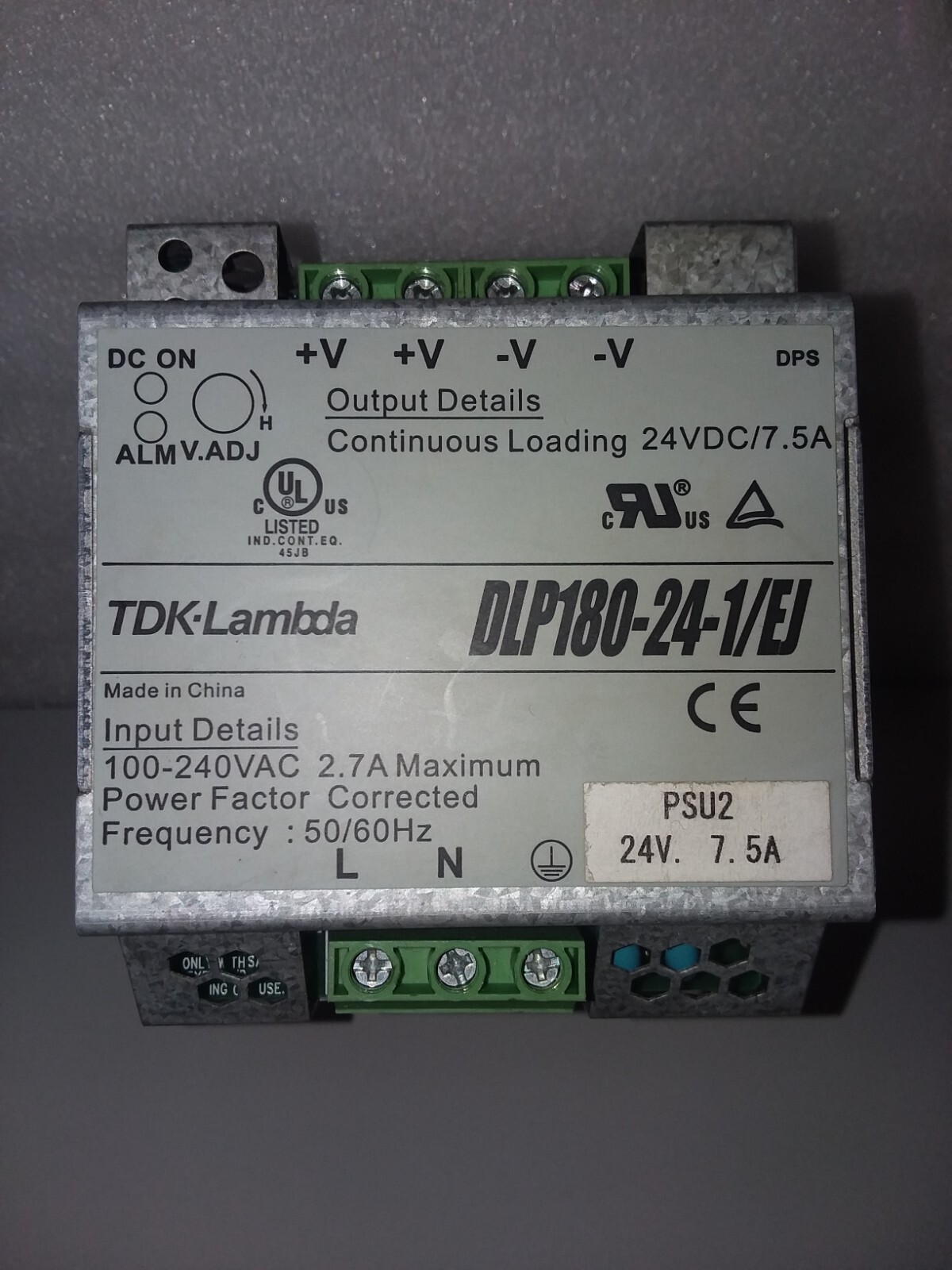 Lambda DLP180-24-1/E Power Supply 100-240v-ac 7.5a Amp 24v-dc