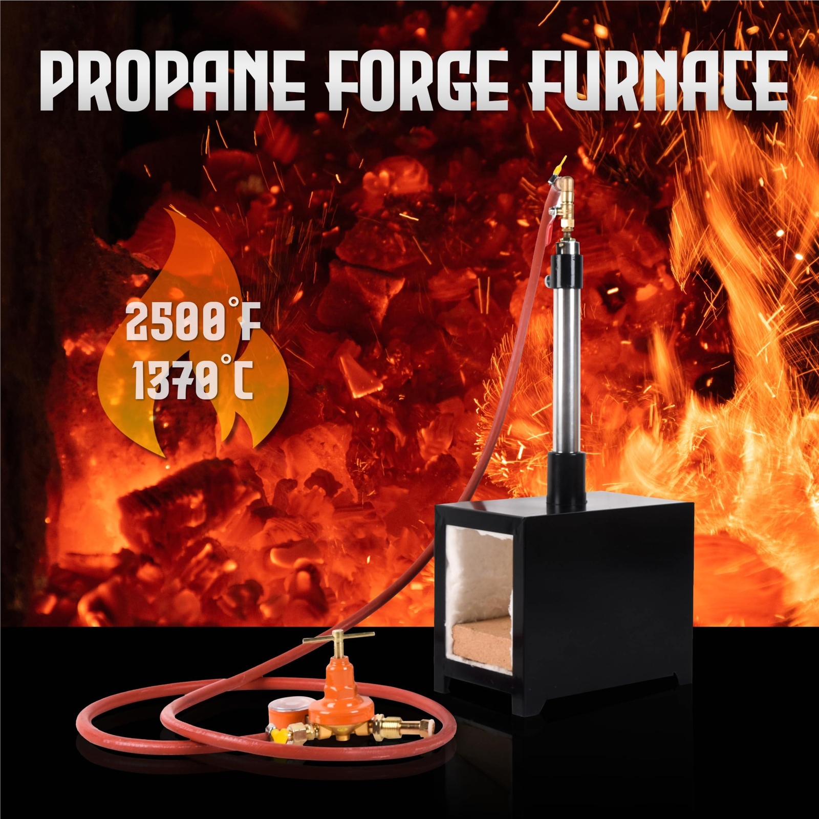 Propane Knife Forge Single Burner Large Capacity Square Propane Burner