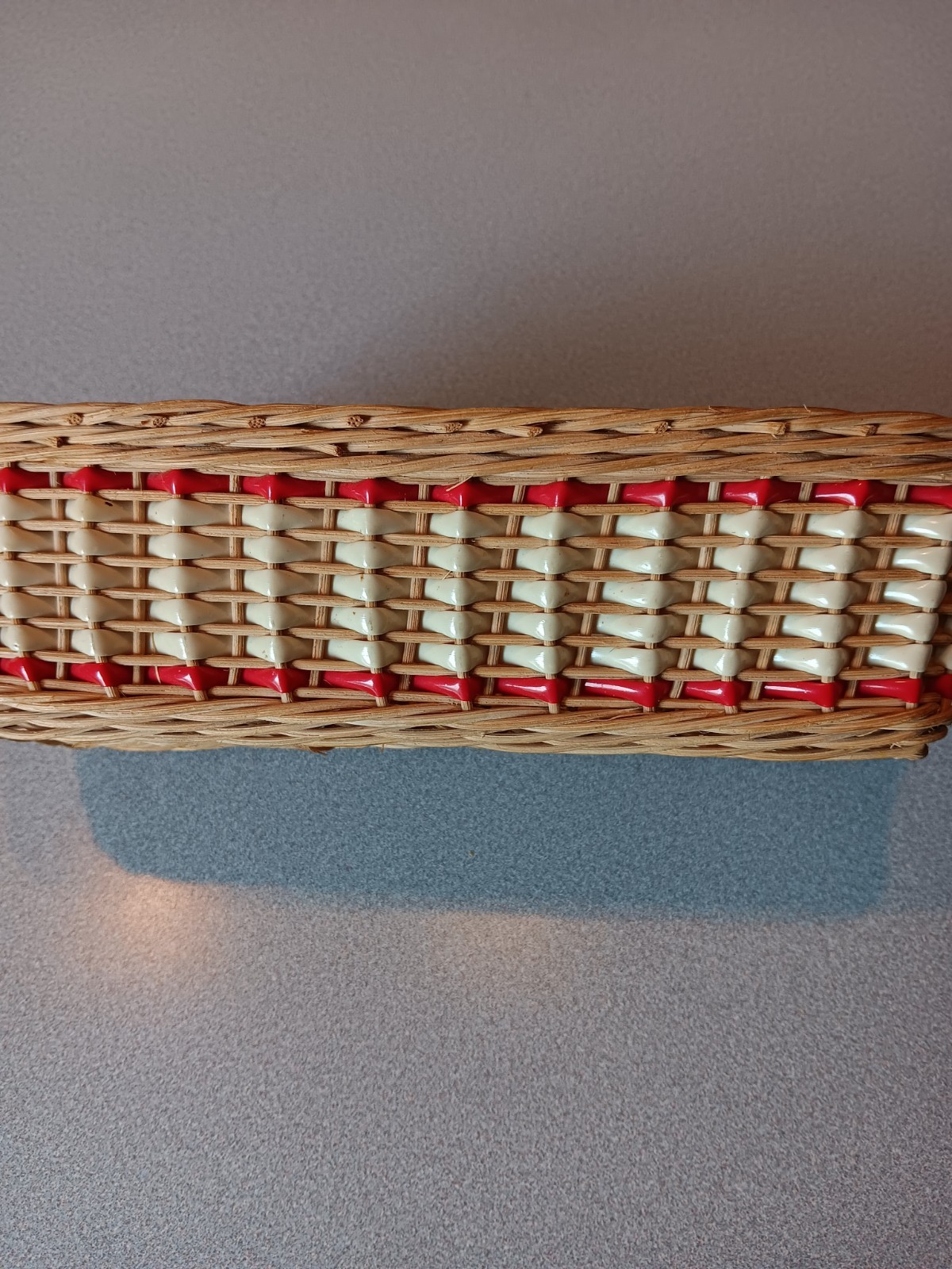 Vintage Woven Cracker Basket Rectangular