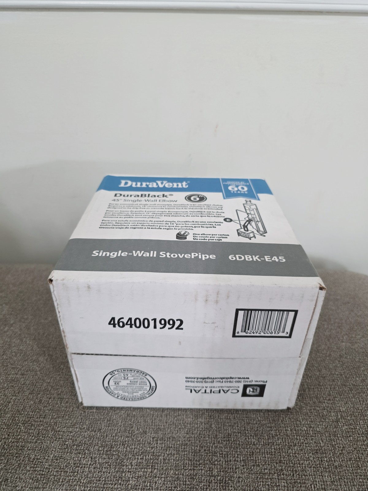 DURAVENT 6" DURABLACK- 45 Degree Elbow #6DBK-E45
