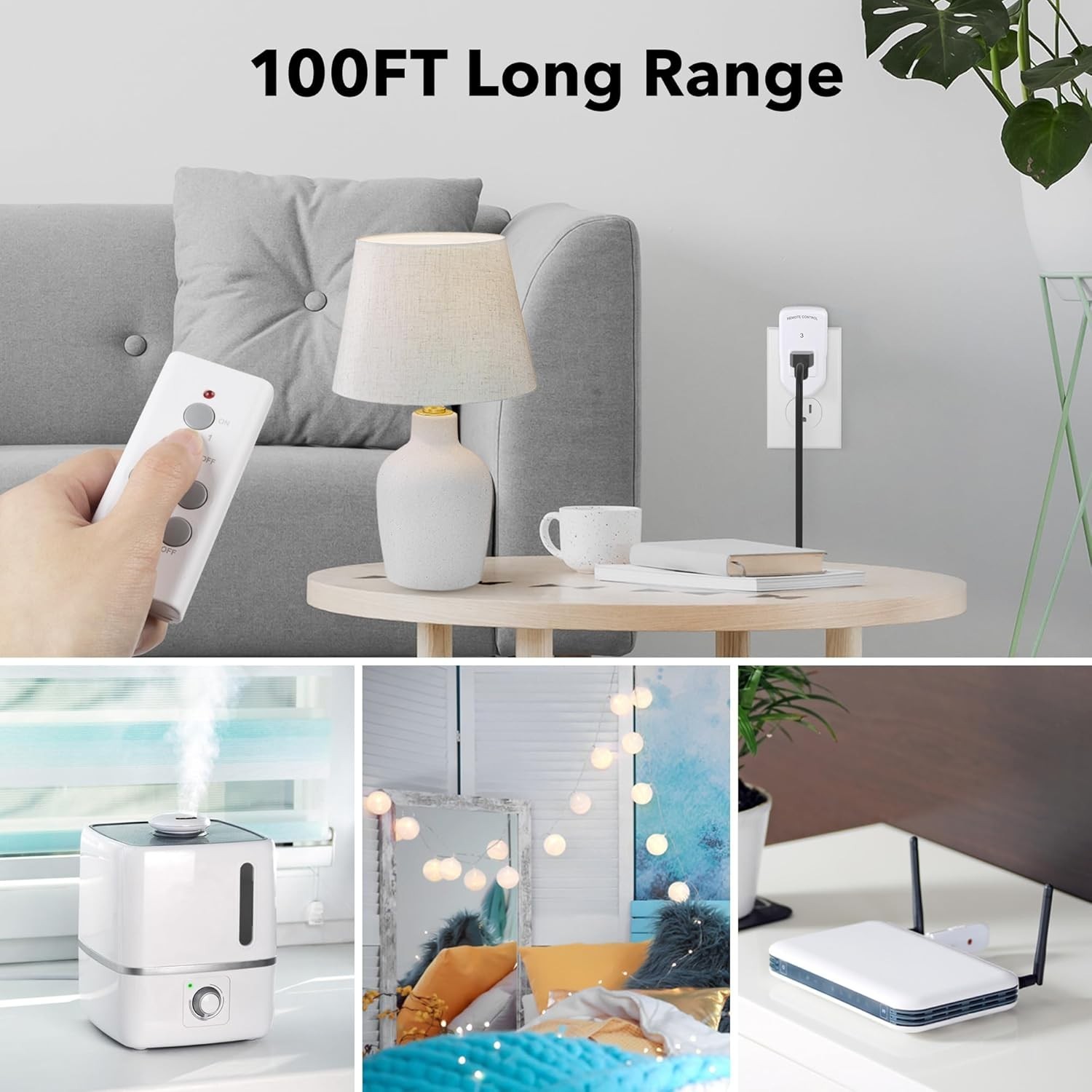 Wireless Remote Control Outlet - 100ft Long Range for Lights & Appliances