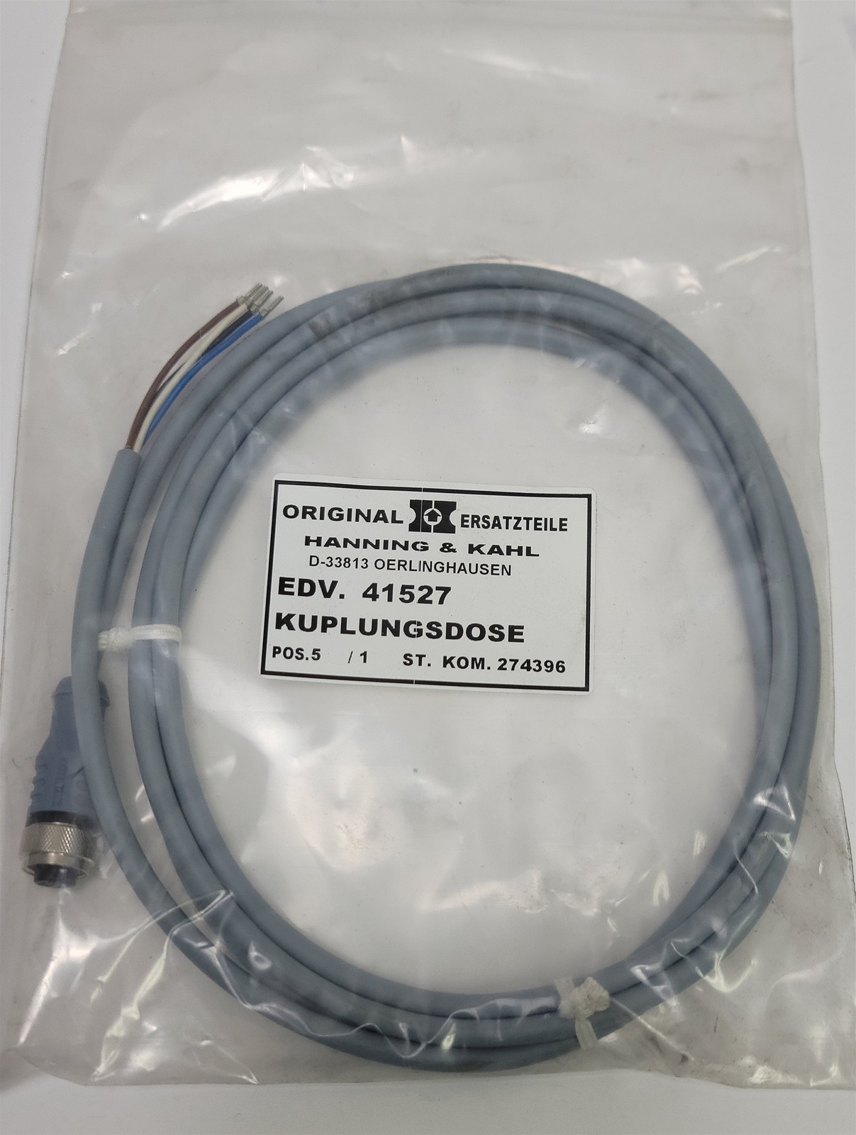 Hanning & Kahl EDV. 41527 Kuplungsdose POS.5/1 ST. KOM. 274396 - New OS