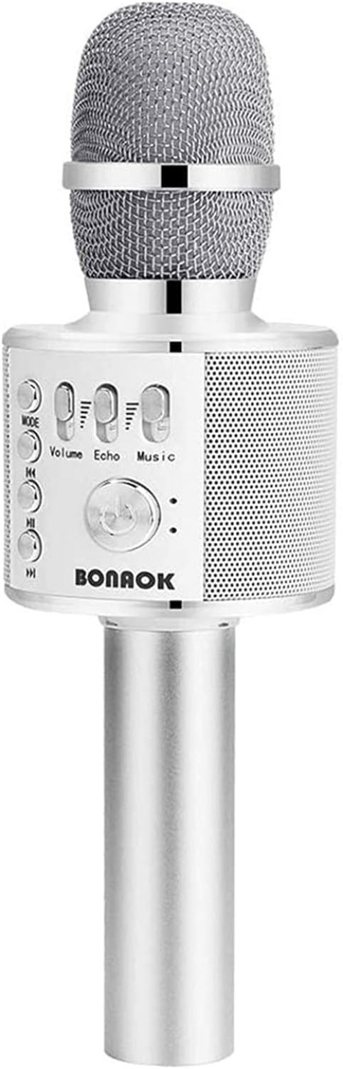 Wireless Bluetooth Karaoke Microphone Portable Handheld Speaker for Kids Adul...