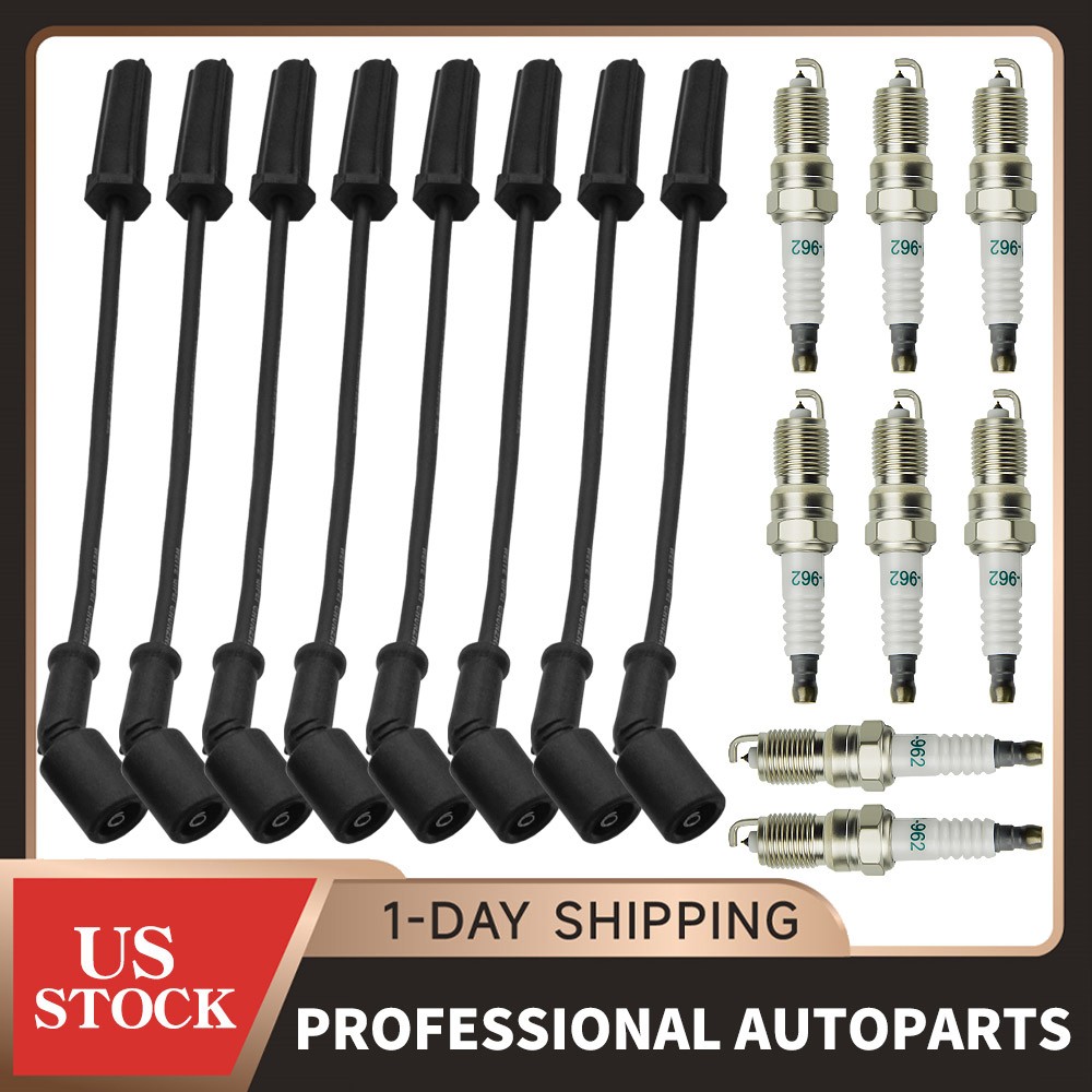 8x Spark Plugs and Wires Set for GMC Chevy Tahoe Hummer 5.3 6.0 V8 9748HH 41-962