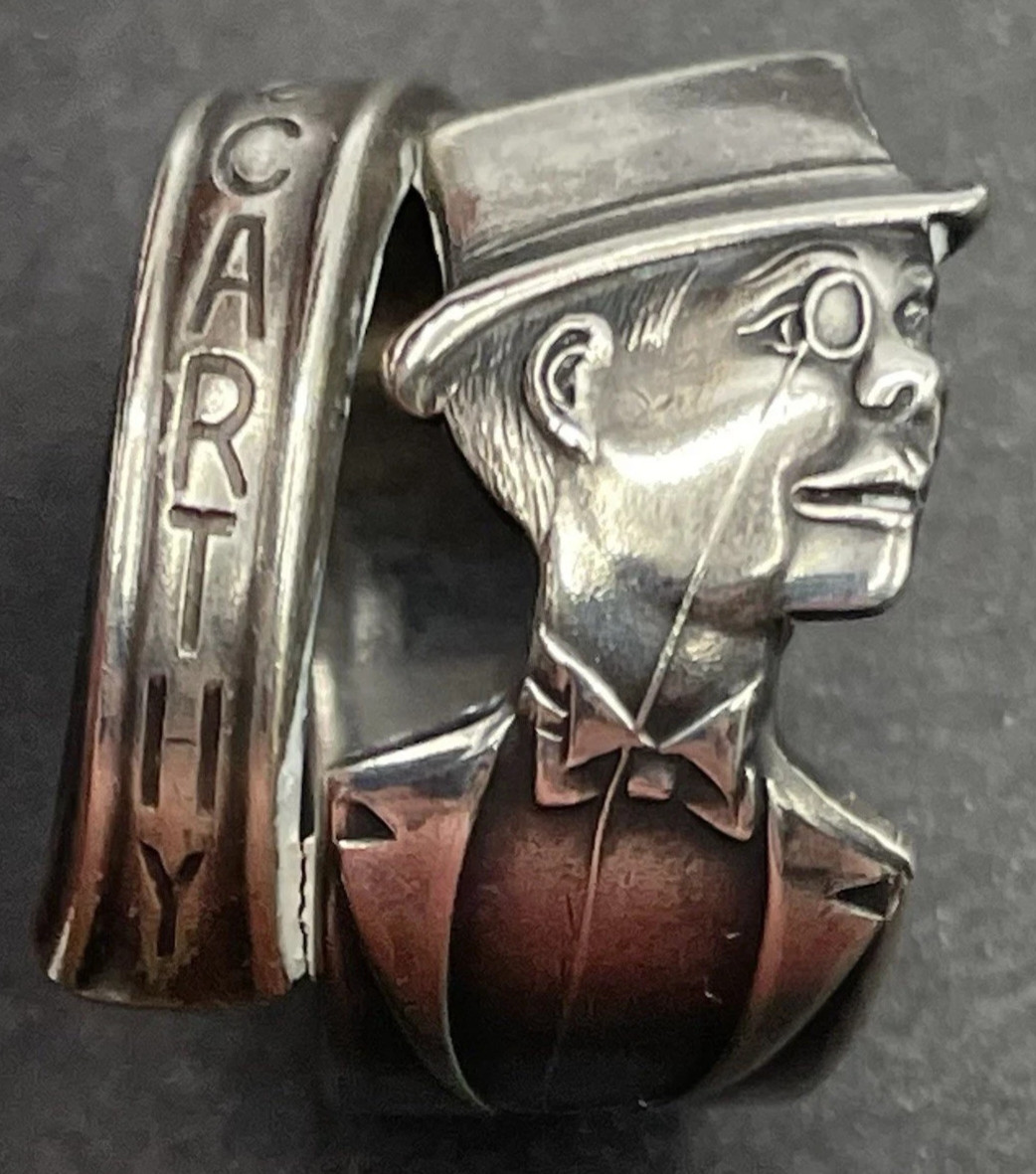Charlie McCarthy Ring Ventriloquism Dummy Magic Puppets Silverplated