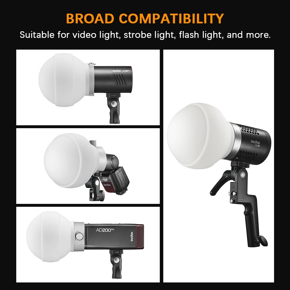 Godox ML-CD15 ML-CS1625 Diffuser Dome Softbox 3 Adapter for Camera Flash light