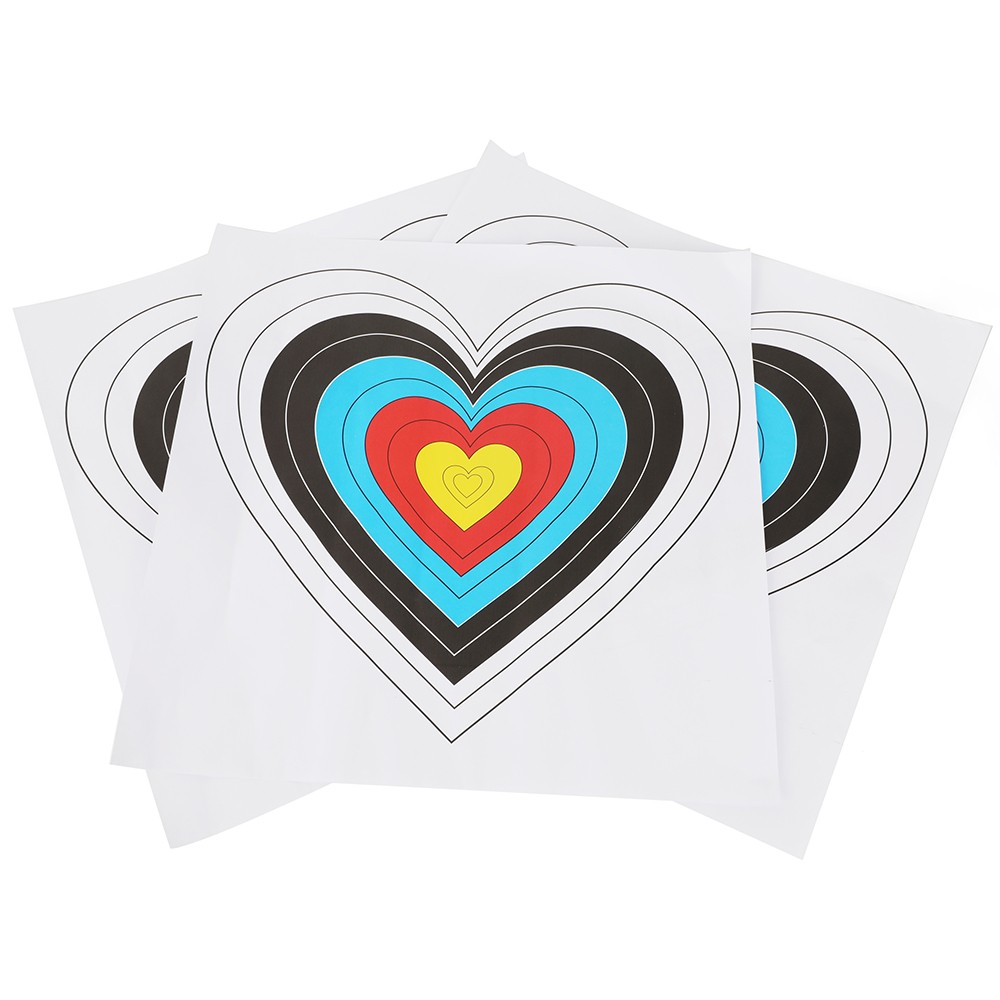 Archery Target Paper Heart Shaped 40x40cm Durable Bow Arrow Shooting Practice