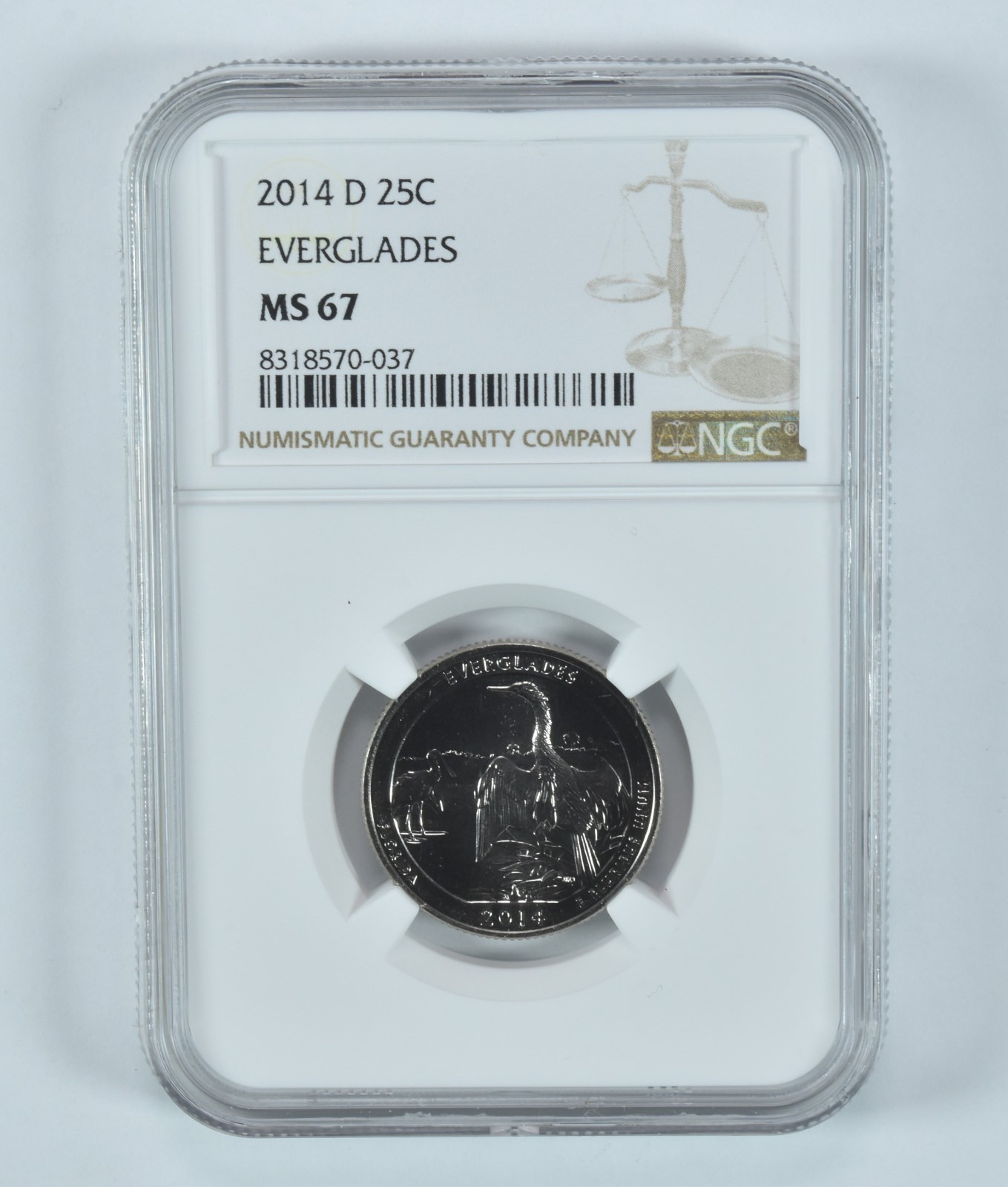 2014-D Washington Quarter Everglades America The Beautiful MS67 NGC