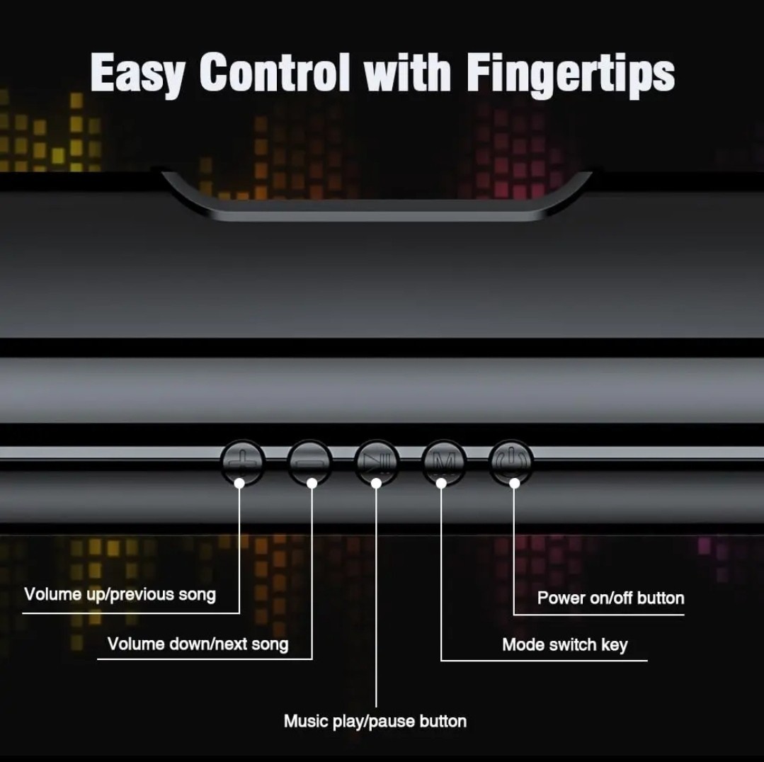 Bluetooth Soundbar Speaker for TV PC AUX USB Portable LP-S16 New