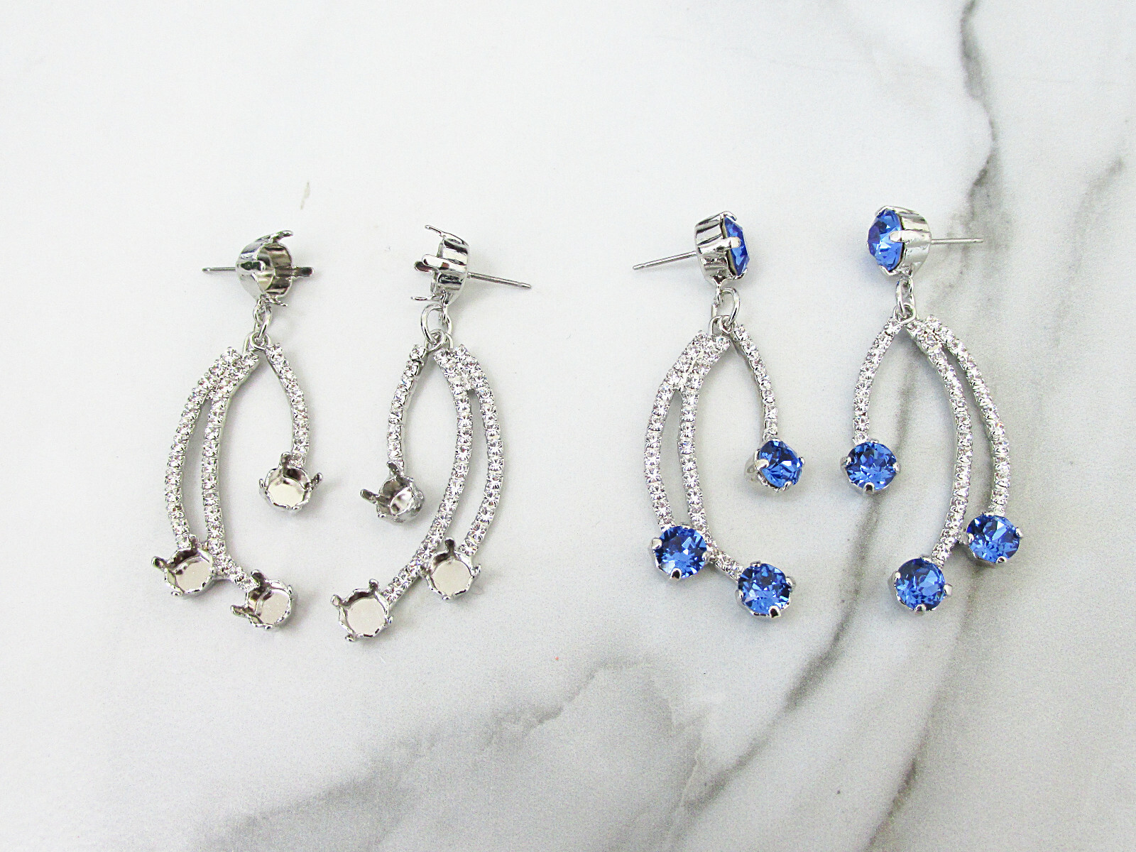 6mm & 8.5mm | Shooting Star Dangle Stud DIY Earring Bases | One Pair (EE 77)