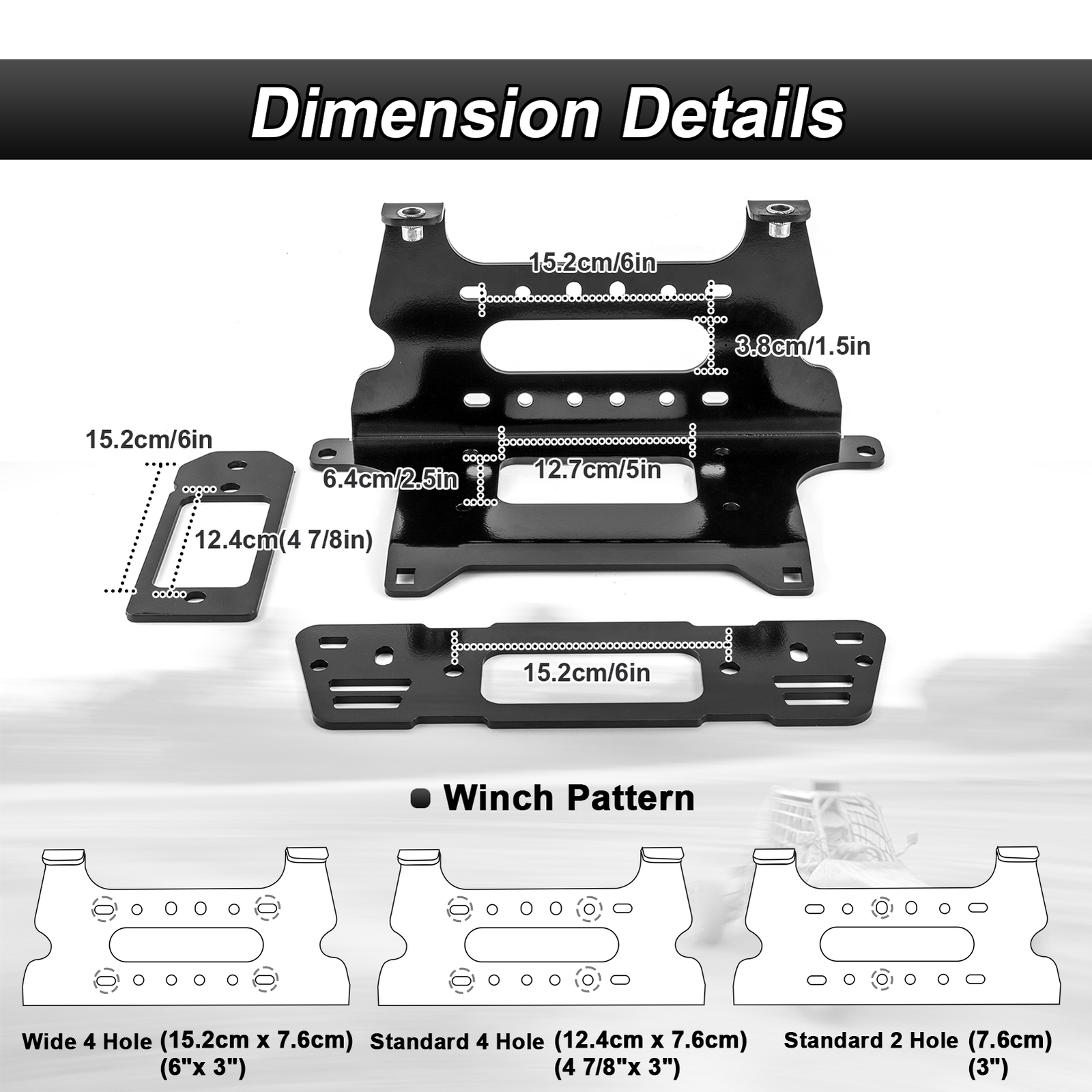 UTV Winch Mounting Bracket For Polaris Range 570/900/1000/XP Fullsize