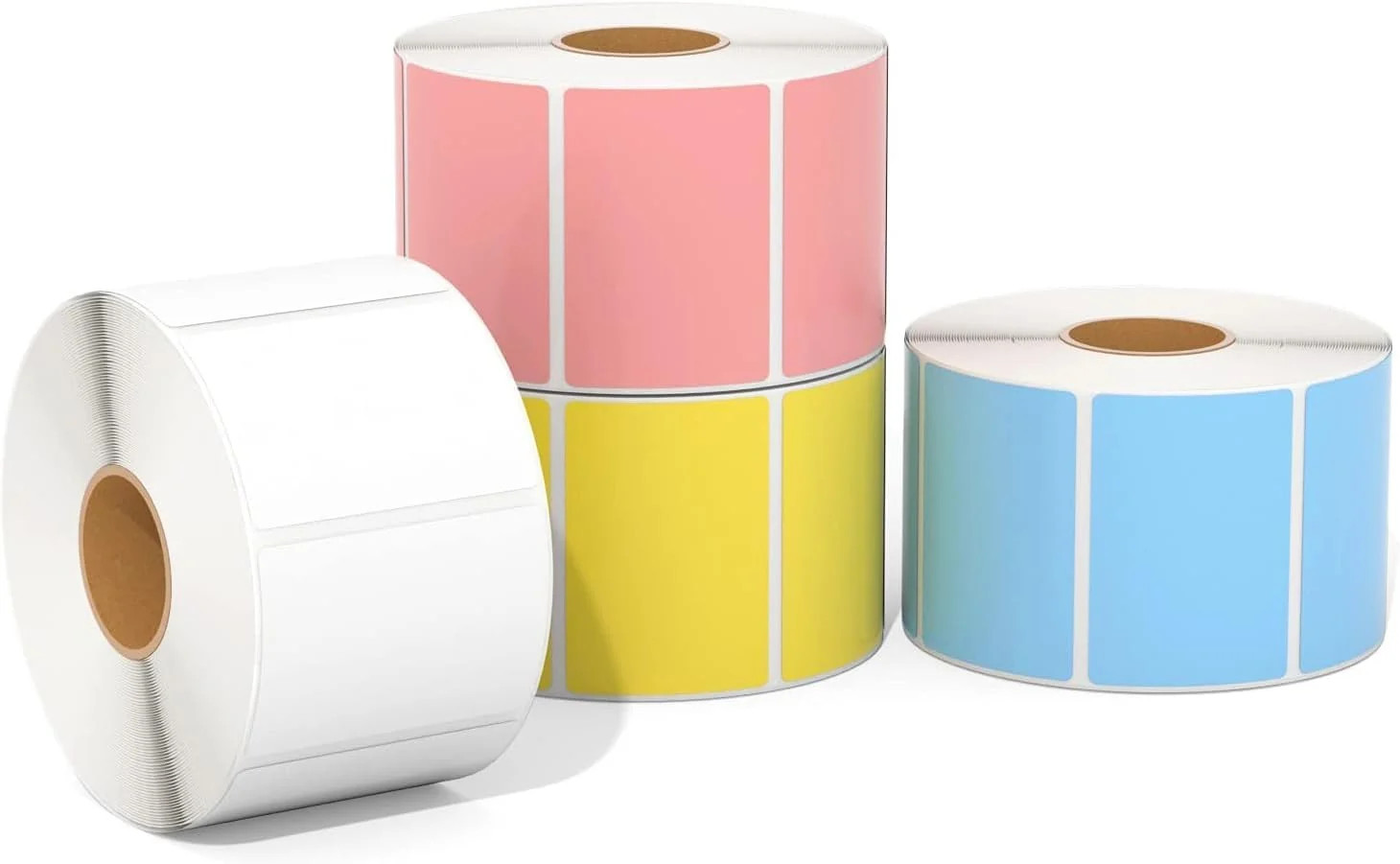 2.25X1.25 Thermal Labels, 4000 Sheets/4 Roll,4 Color | White, Blue, Pink,
