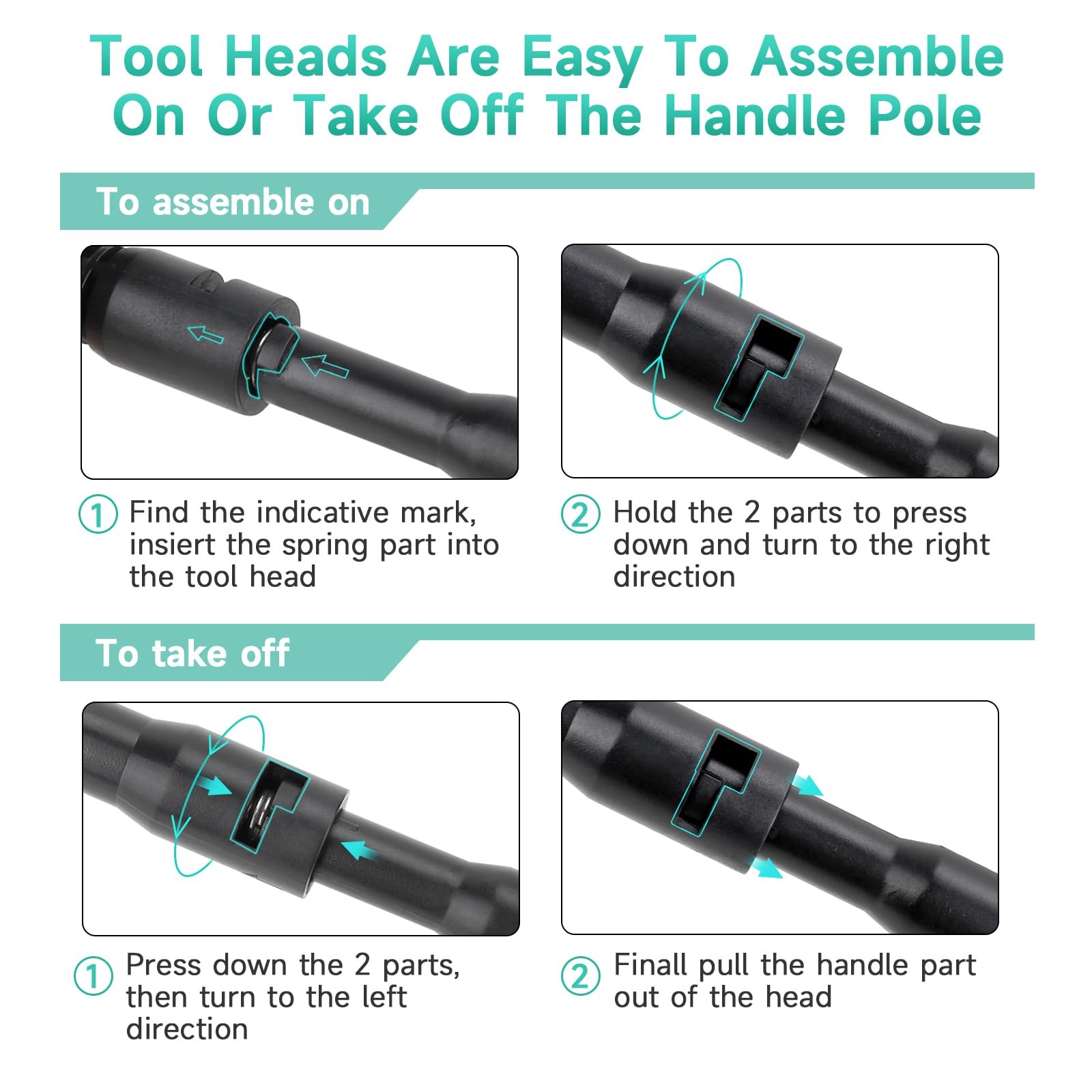 hygger Small Aquarium Cleaning Tools, 4 in 1 Fish Tank Cleaner Kit S, Black