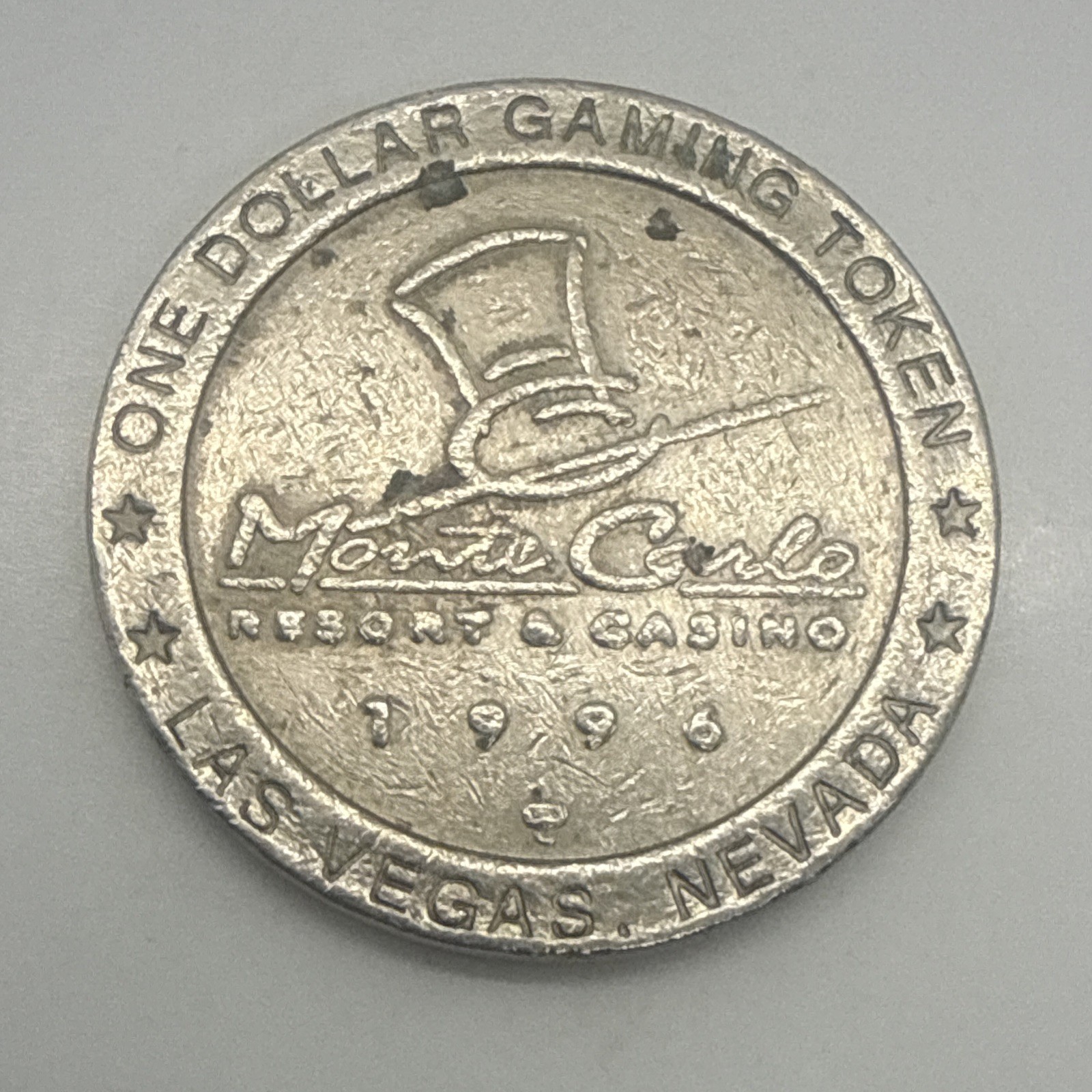 Monte Carlo HOTEL CASINO $1 Slot Gaming Token ~ Las Vegas, NV Nickel 1996