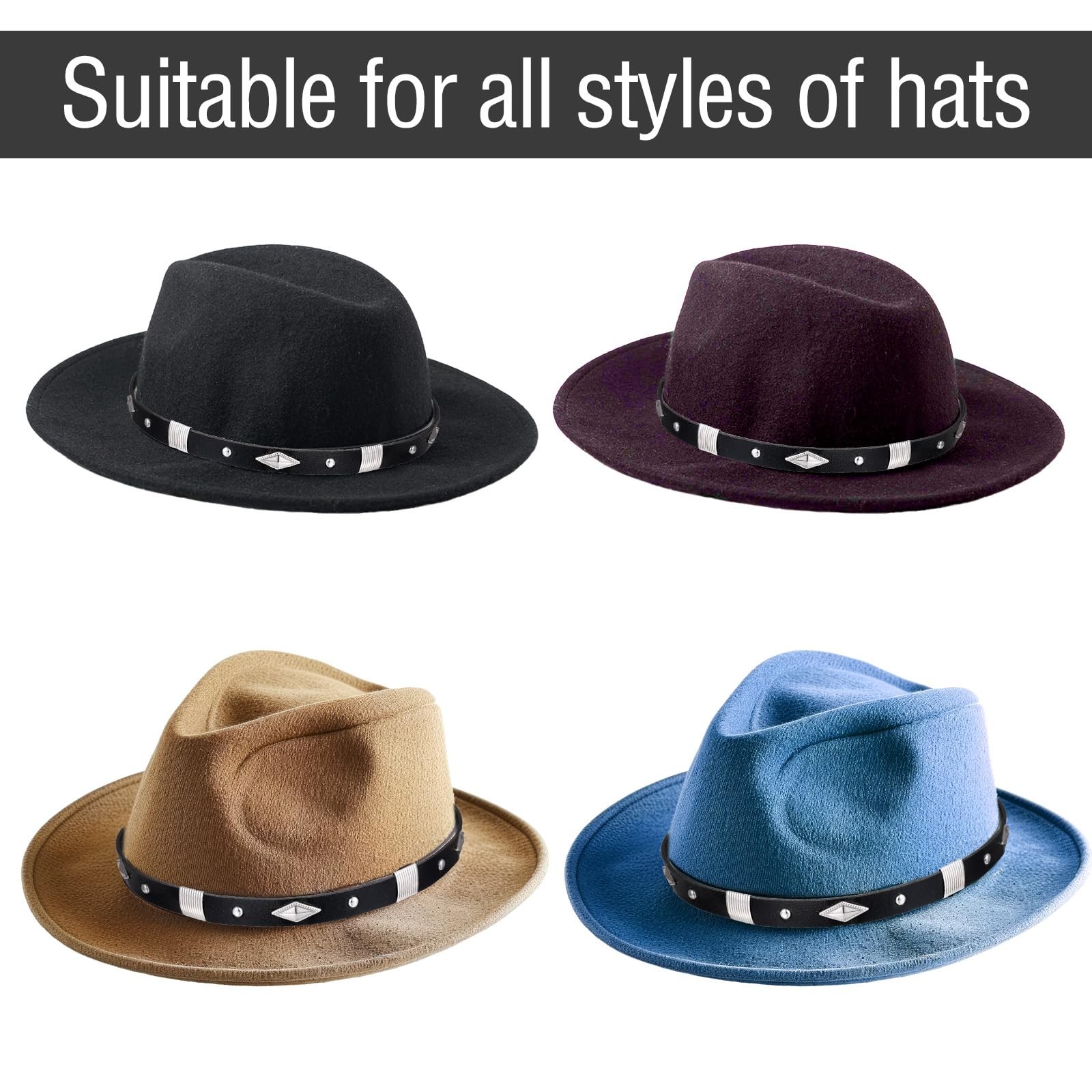 Psyqtsuary 23.6 Inch Hat Bands for Women & Men, Classic Elastic Cowboy Hat Ba...
