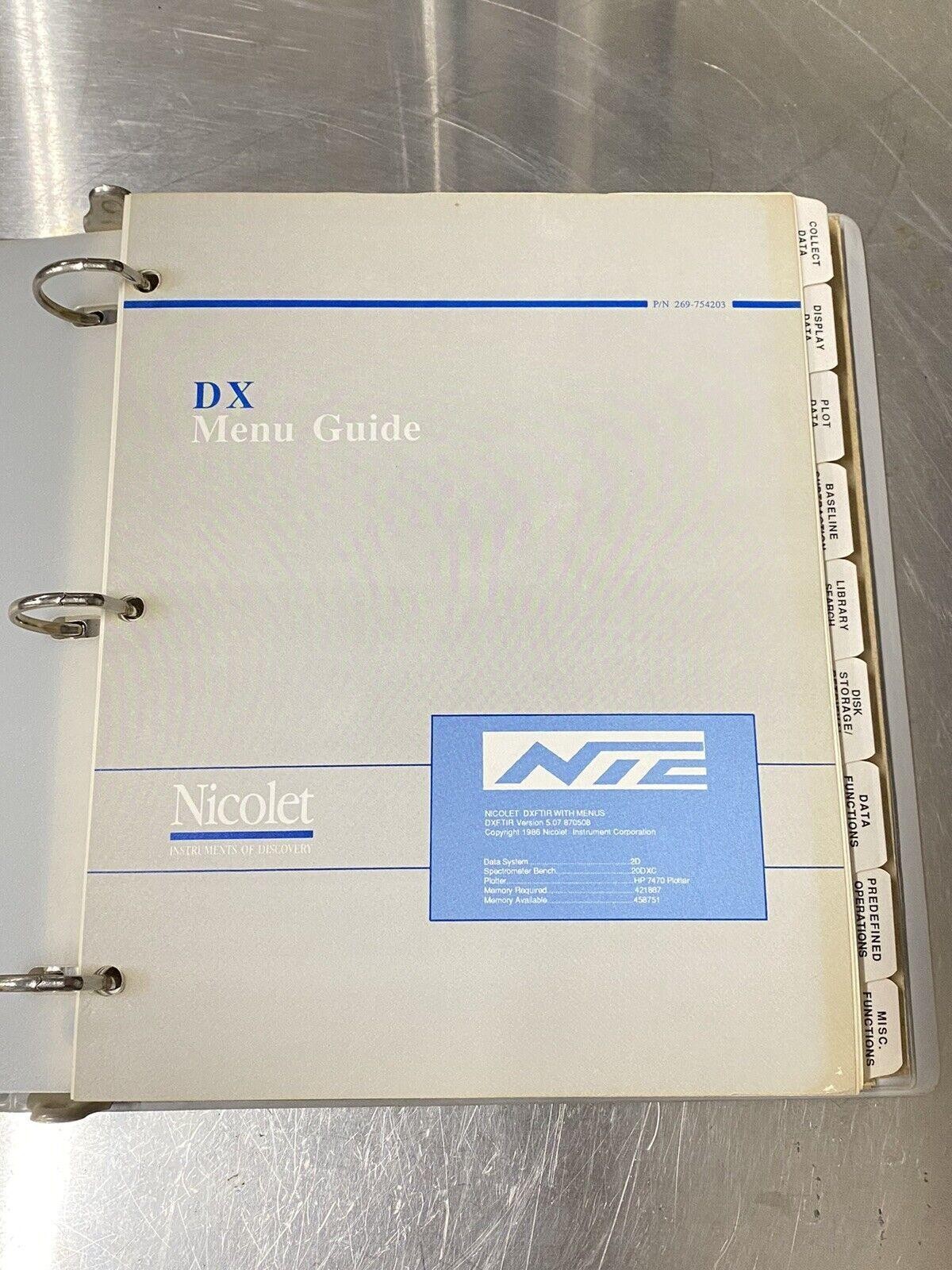 Nic Nicolet 5DXC DX Spectrometer -Users Guide / Manual / Instructions