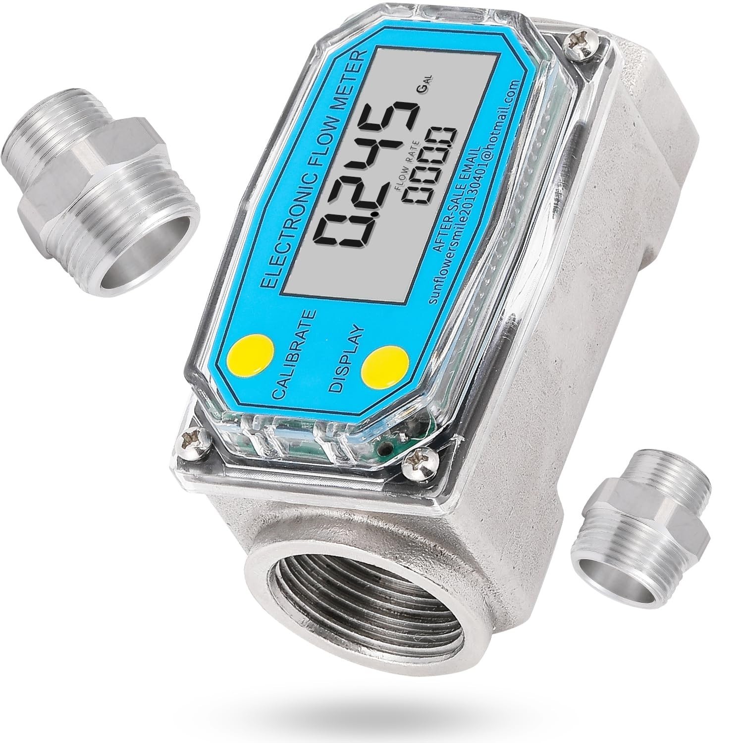 1 inch 3/4inch Turbine Flow Meter 2.5~26GPM Stainless Steel Fuel Meter